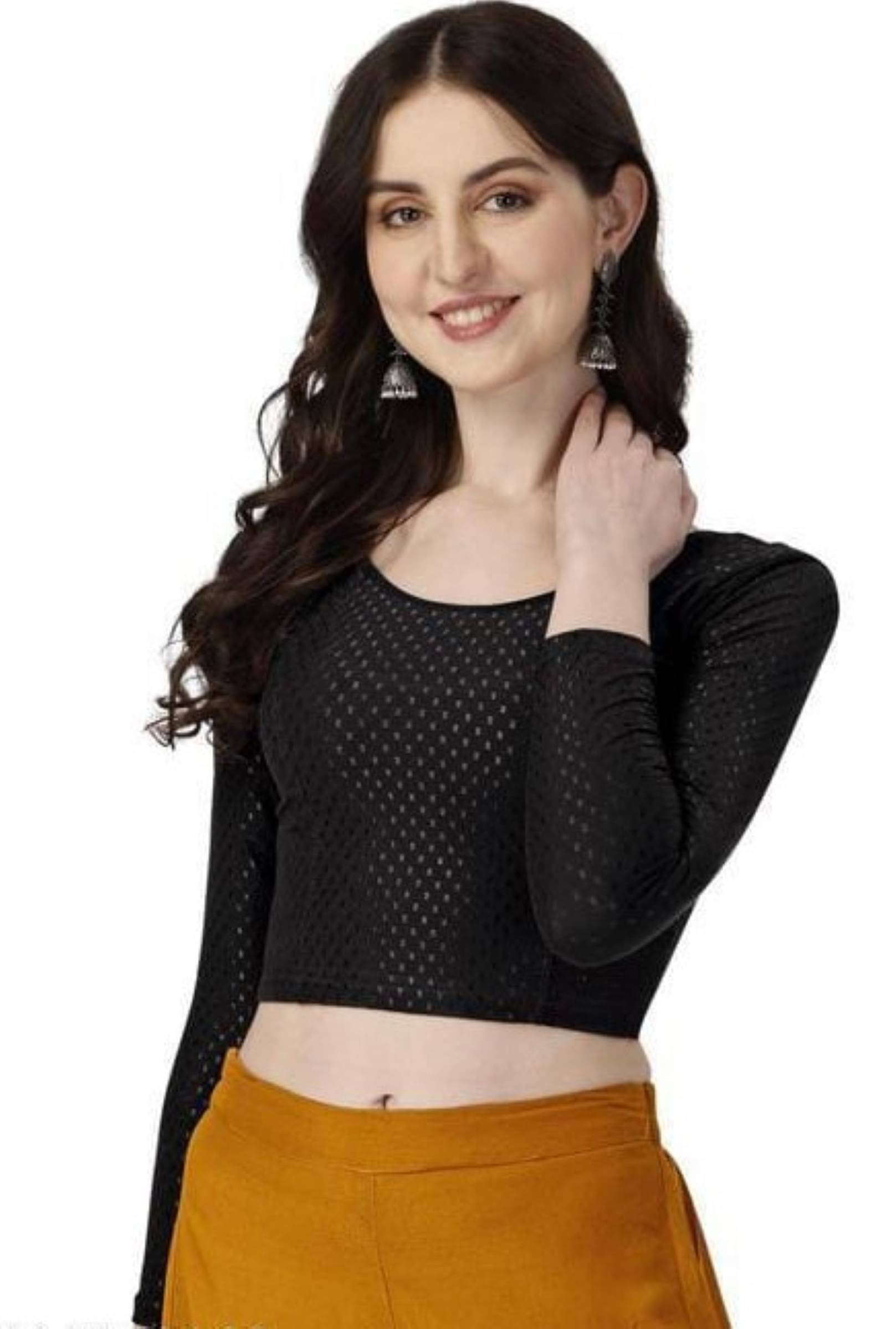 DELTIN HUB Black Readymade without Pad Silk Blend Women's Blouse ( Pack of 1 ) DELTIN HUB Black Readymade without Pad Silk Blend Women's Blouse ( Pack of 1 )