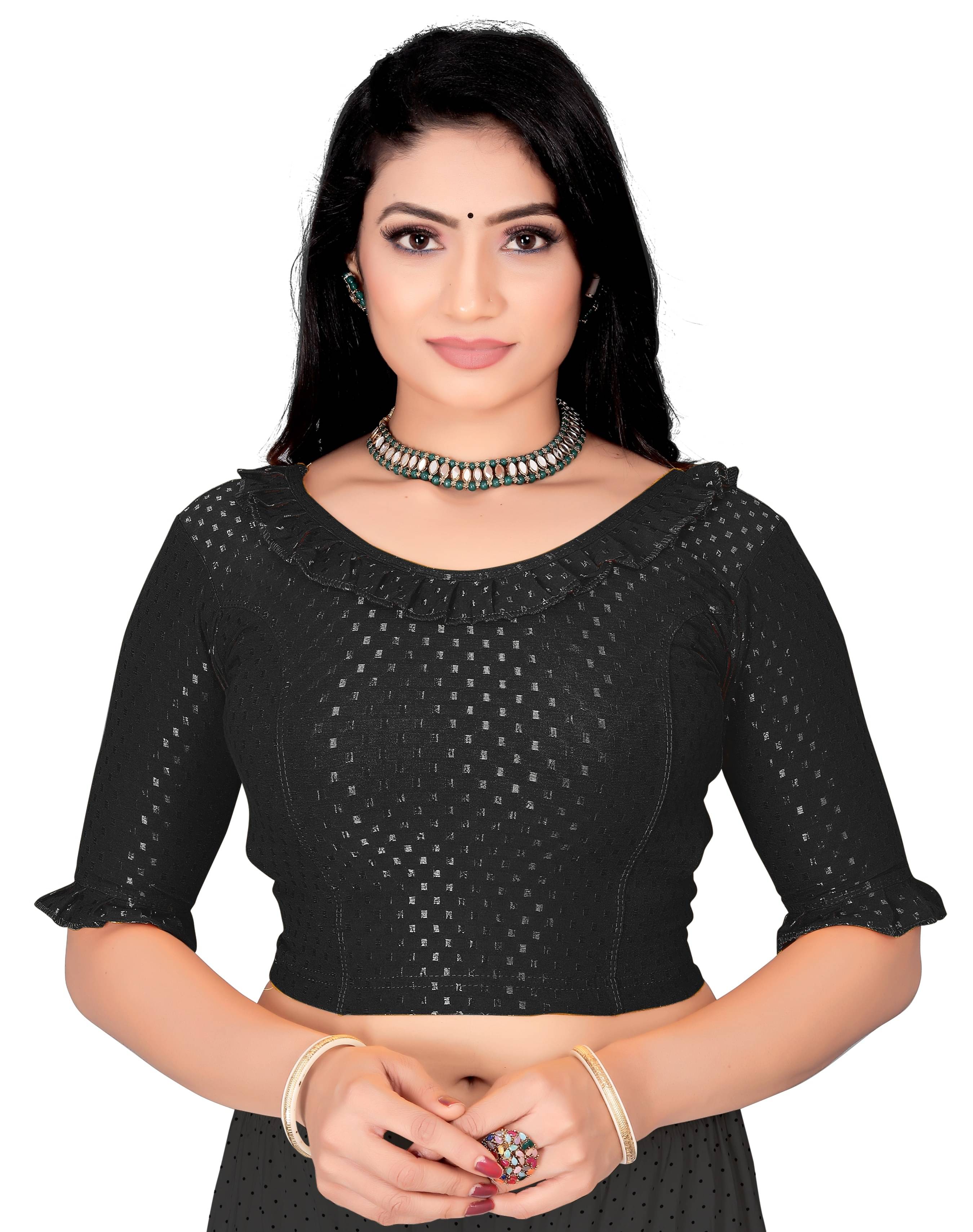 DELTIN HUB Black Readymade without Pad Silk Blend Women's Blouse ( Pack of 1 ) DELTIN HUB Black Readymade without Pad Silk Blend Women's Blouse ( Pack of 1 )