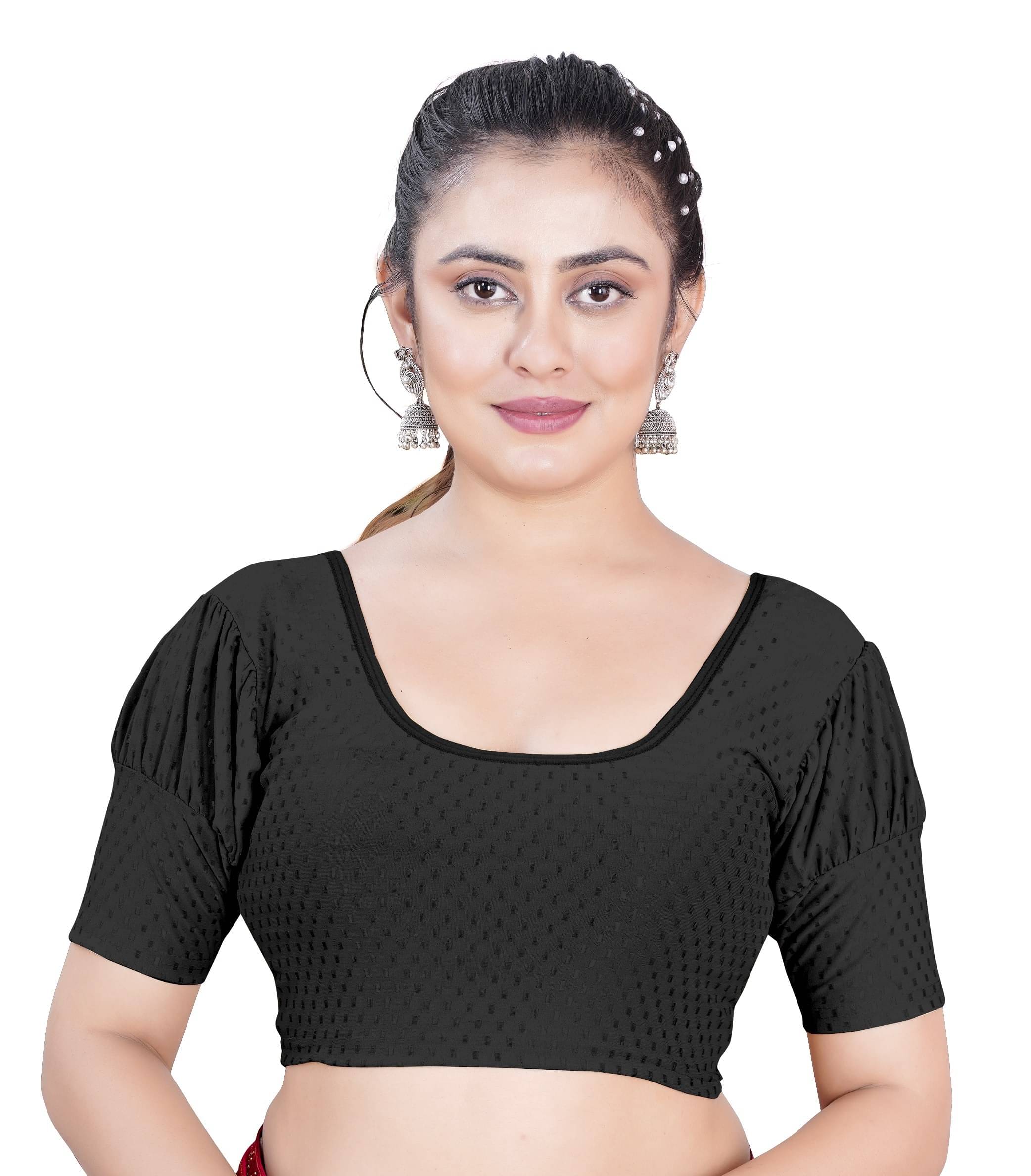 DELTIN HUB Black Readymade without Pad Silk Blend Women's Blouse ( Pack of 1 ) DELTIN HUB Black Readymade without Pad Silk Blend Women's Blouse ( Pack of 1 )