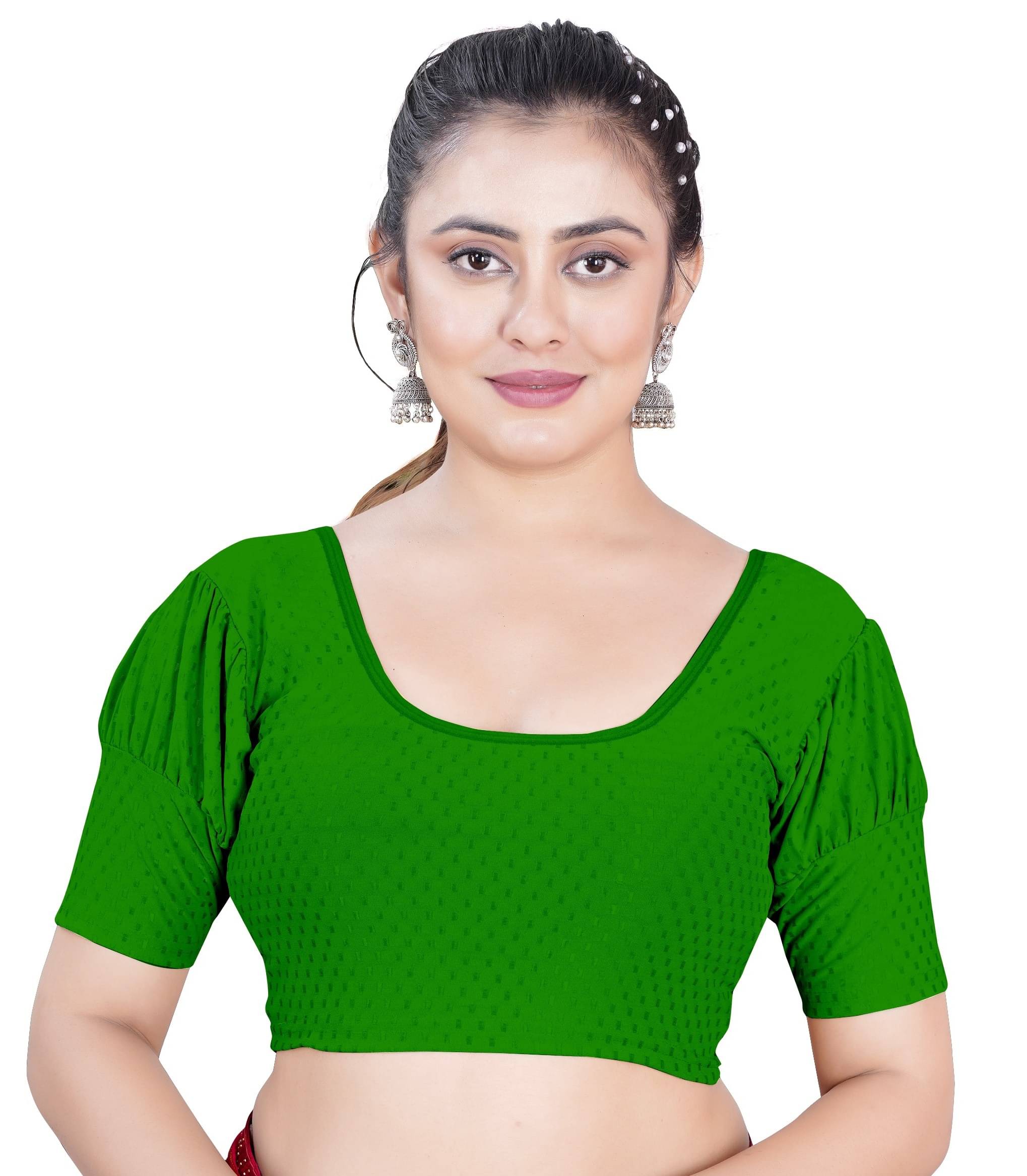 DELTIN HUB Green Readymade without Pad Silk Blend Women's Blouse ( Pack of 1 ) DELTIN HUB Green Readymade without Pad Silk Blend Women's Blouse ( Pack of 1 )