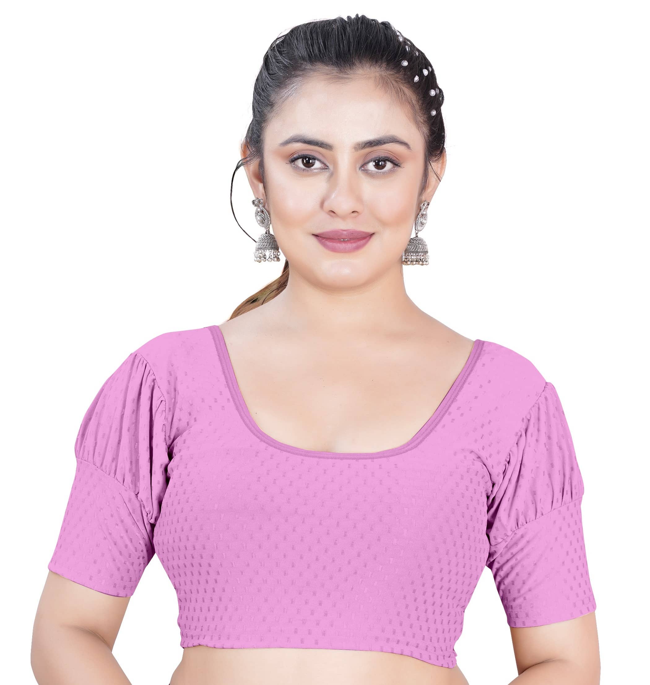 DELTIN HUB Pink Readymade without Pad Silk Blend Women's Blouse ( Pack of 1 )