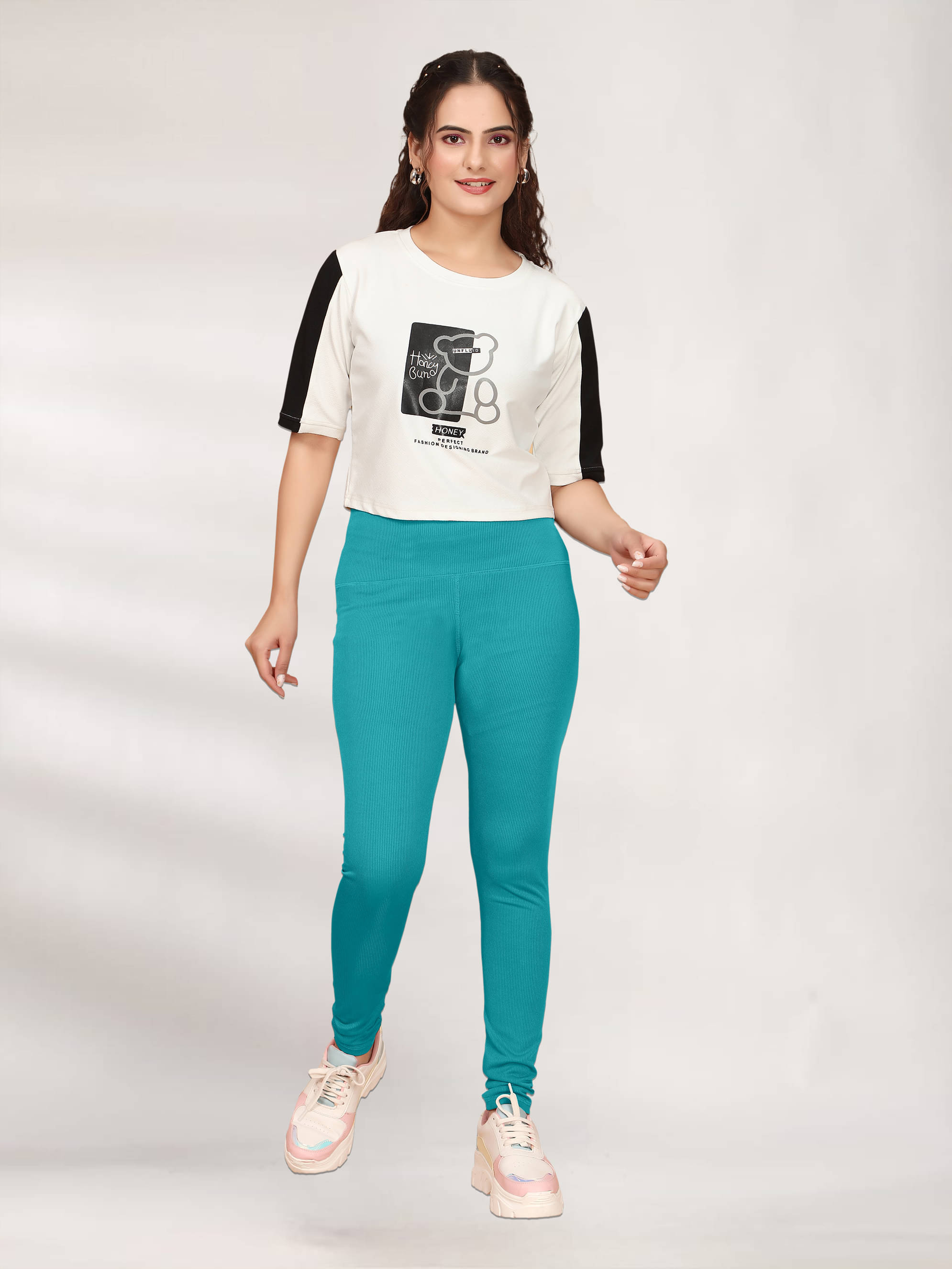     			DTR FASHION - Cotton Blend Regular Fit Sea Green Women's Tights ( Pack of 1 )