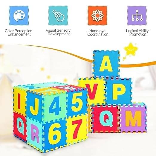     			Eclet 36 Pieces Alphabet Floor mats for Kids, Puzzle Foam Mat for Children Above 2 Years (36 Pieces) | Ultimate Birthday Gift & Learning Toy for Kids, Children. Baby Boy & Girl  (36 Pieces)