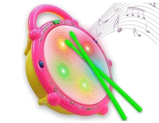     			Eclet Flash Drum Toy with 5 Visual 3D Lights, Music, 3 Game Modes for Kids  (Multicolor)