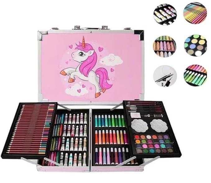     			Eclet Unicorn Art & Craft Painting Box,Big Coloring Suitcase Multiple 145 Color Kit
