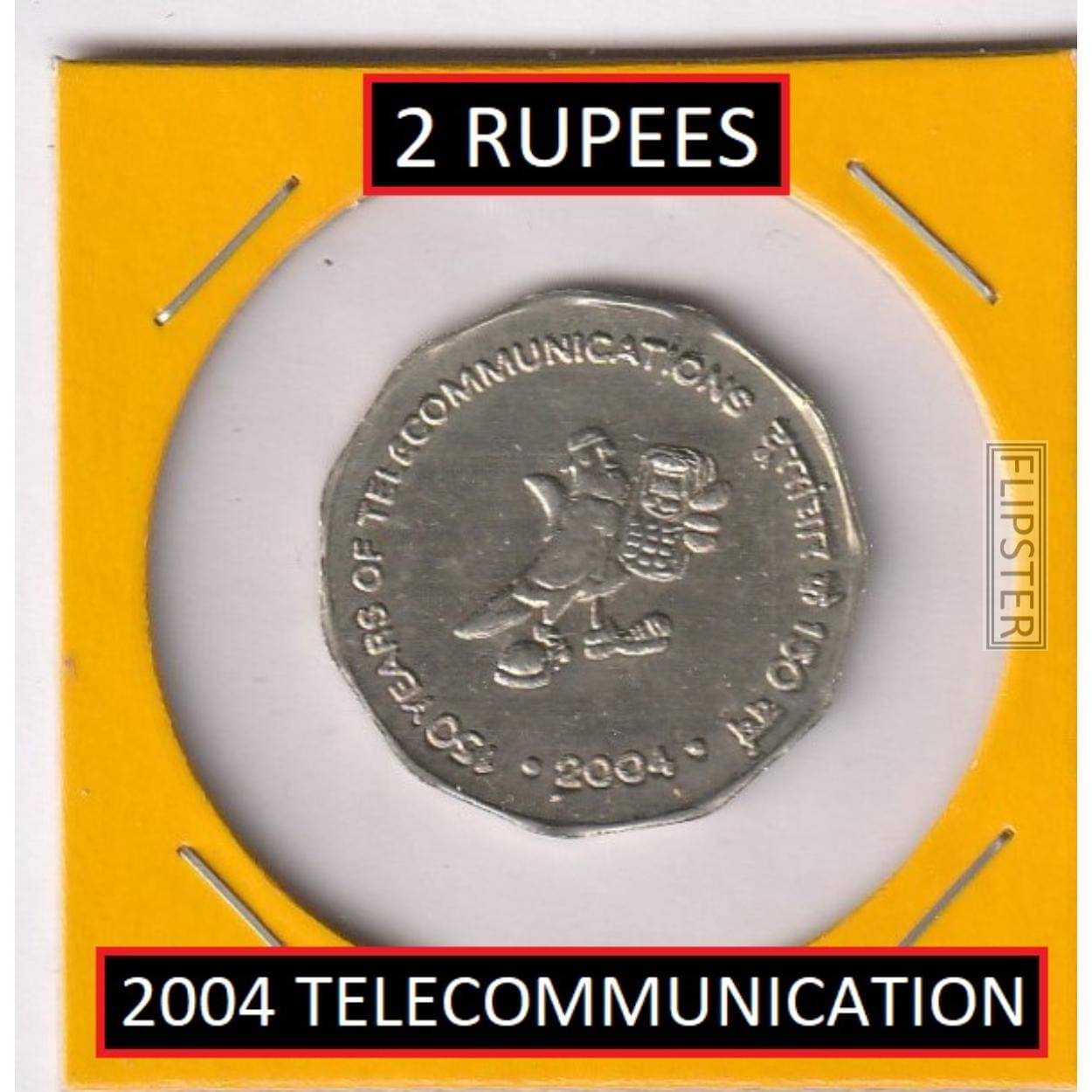 **Extremely Rare** 2 Rupees 2004 Telecommunication, old India Coin Collection **Extremely Rare** 2 Rupees 2004 Telecommunication, old India Coin Collection