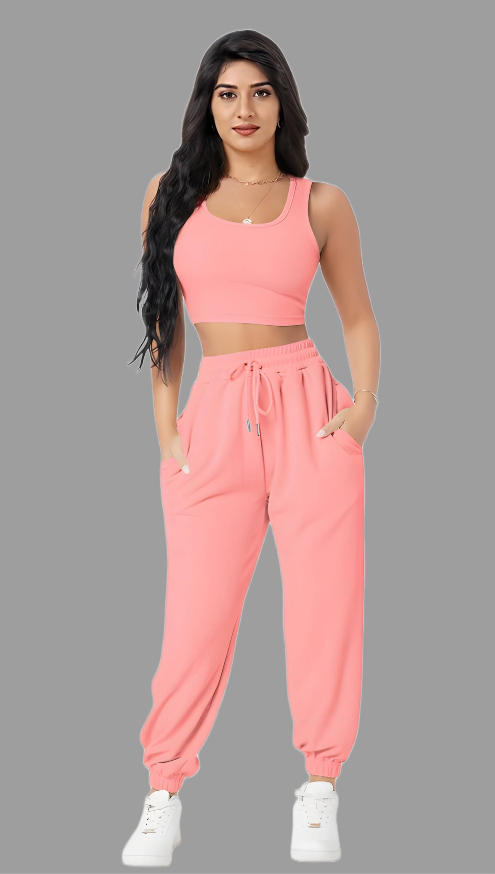 GOPI SAREE Peach Polyester Solid Tracksuit - Pack of 1 GOPI SAREE Peach Polyester Solid Tracksuit - Pack of 1