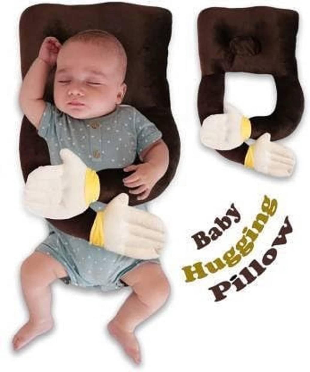     			HUG PUPPY Brown Cotton Baby Pillow