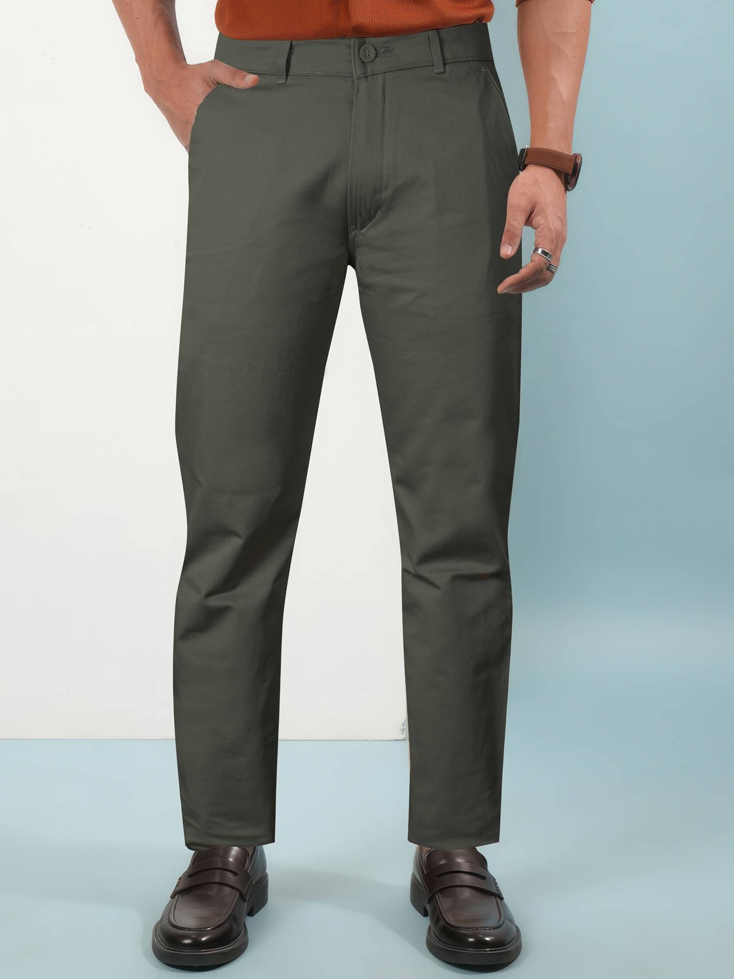     			JB JUST BLACK Regular Flat Men's Chinos - Brown ( Pack of 1 )
