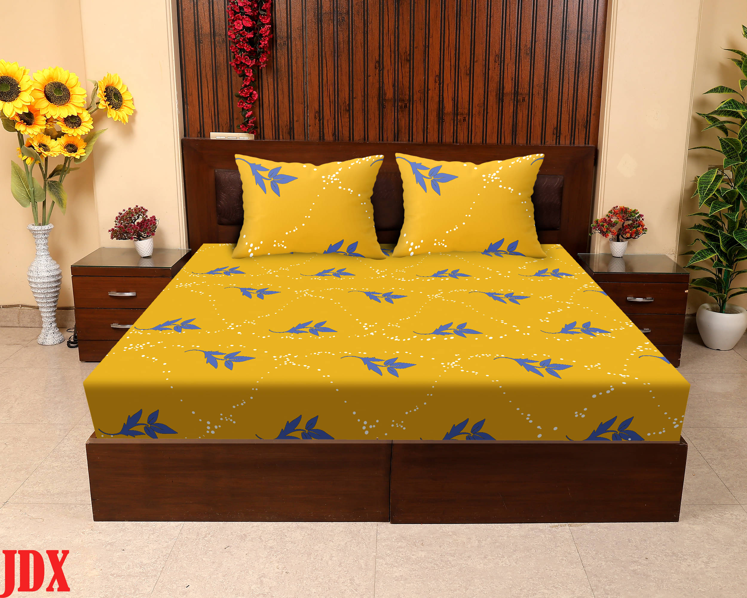     			JDX Microfibre Abstract Printed Fitted ( Queen Size ) - Multi