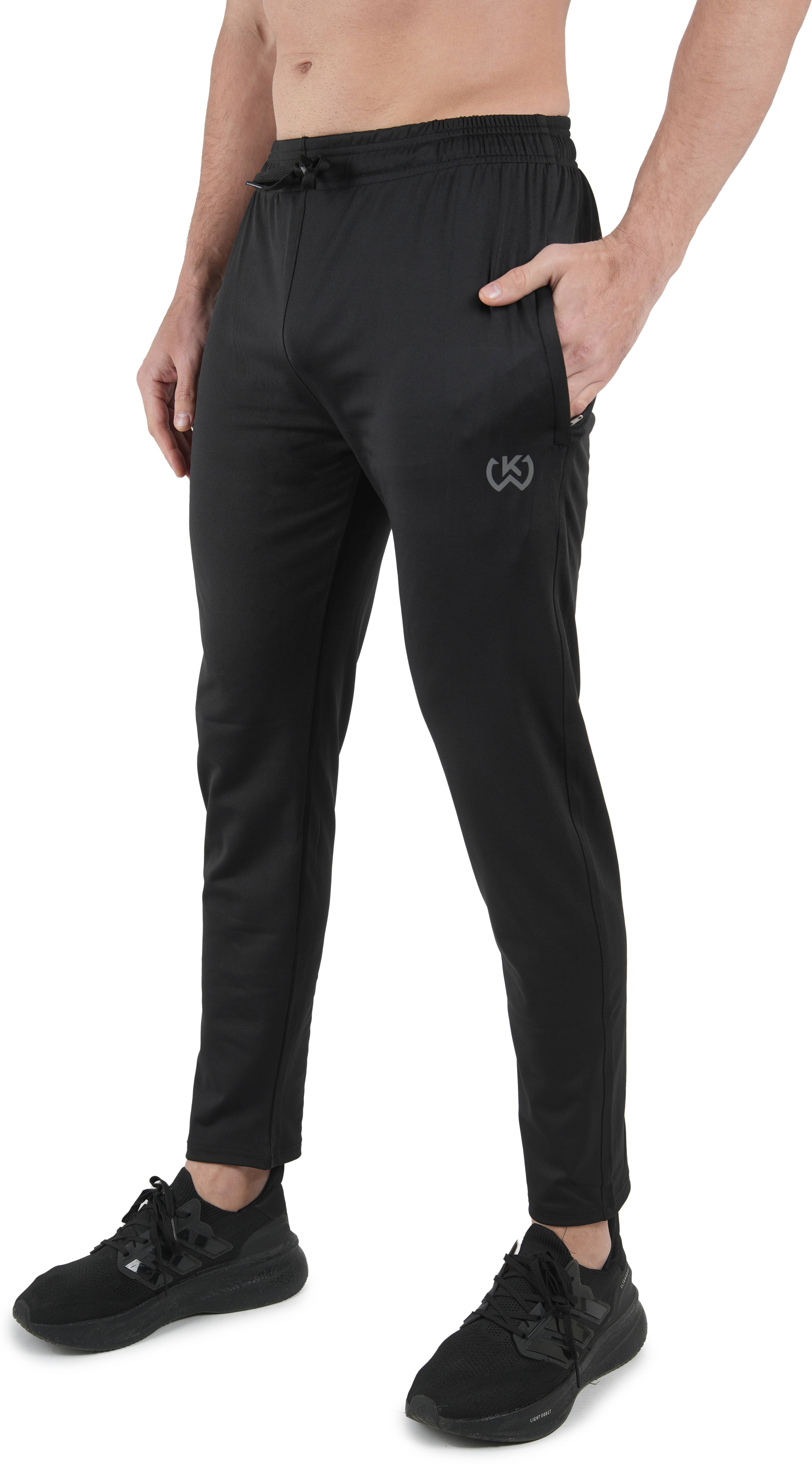     			KWINGS Black Lycra Men's Trackpants ( Pack of 1 )