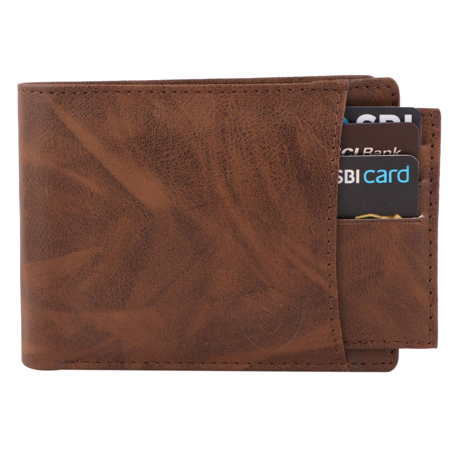     			Keviv PU,Leather Self Design Men's Two Fold Wallet,Regular Wallet With 9 Slots For Card ( Brown , Pack of 1 )
