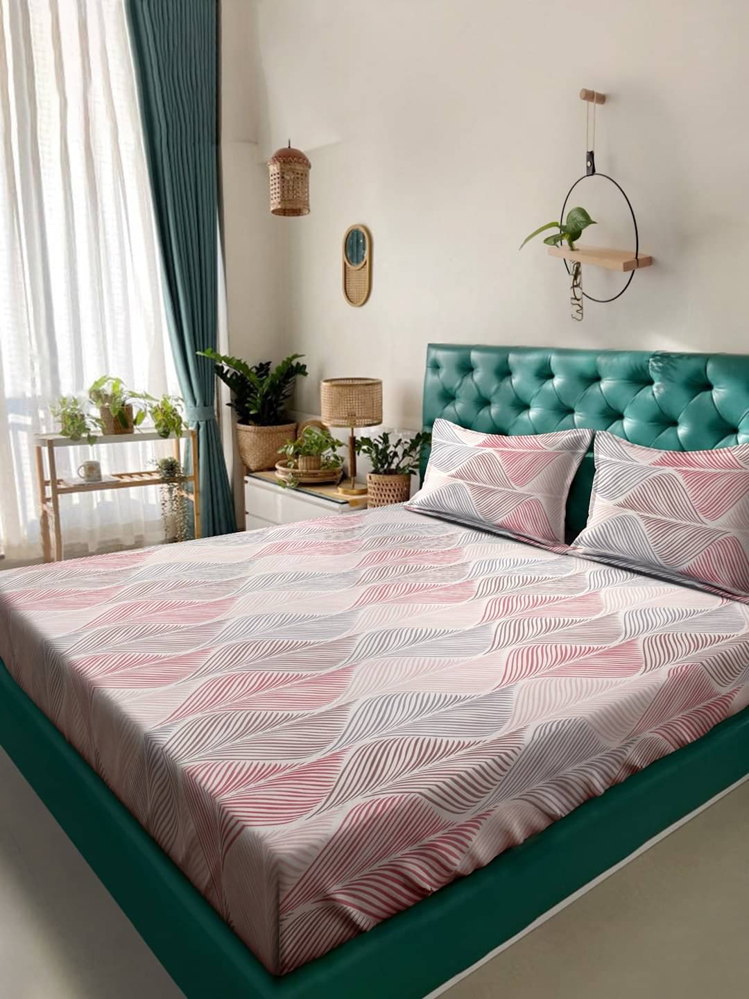     			Klotthe Poly Cotton 1 Double King Bedsheet with 2 Pillow Covers ( Multicolor )