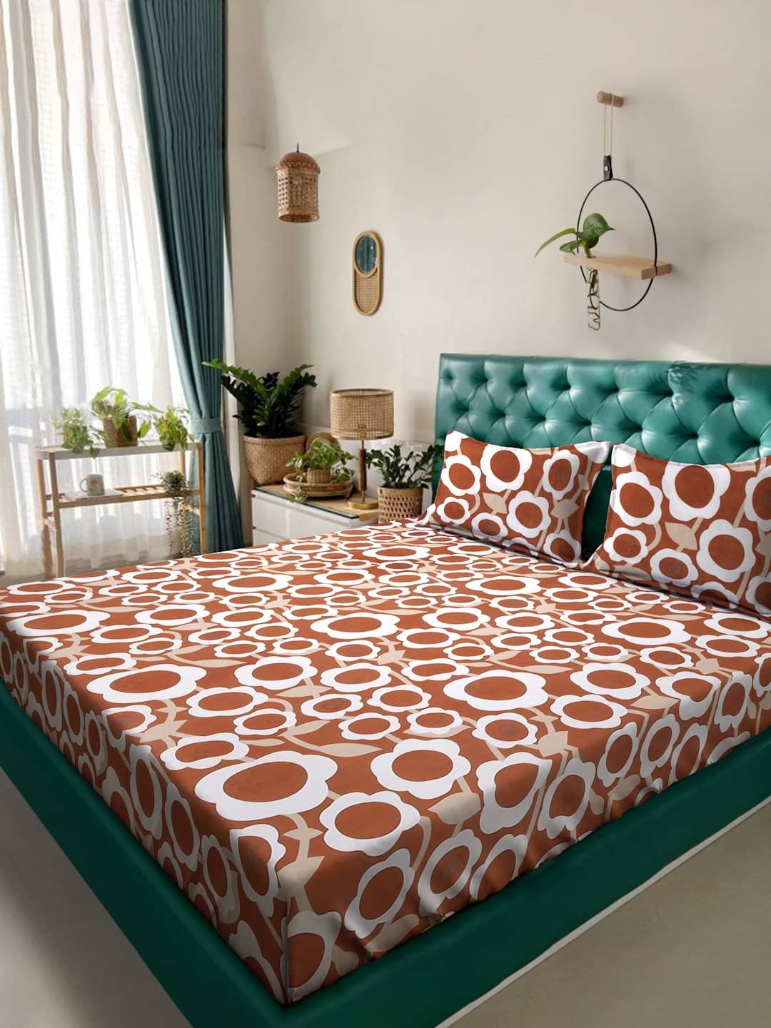 Klotthe Poly Cotton 1 Double King Bedsheet with 2 Pillow Covers ( Rust )     			Klotthe Poly Cotton 1 Double King Bedsheet with 2 Pillow Covers ( Rust )