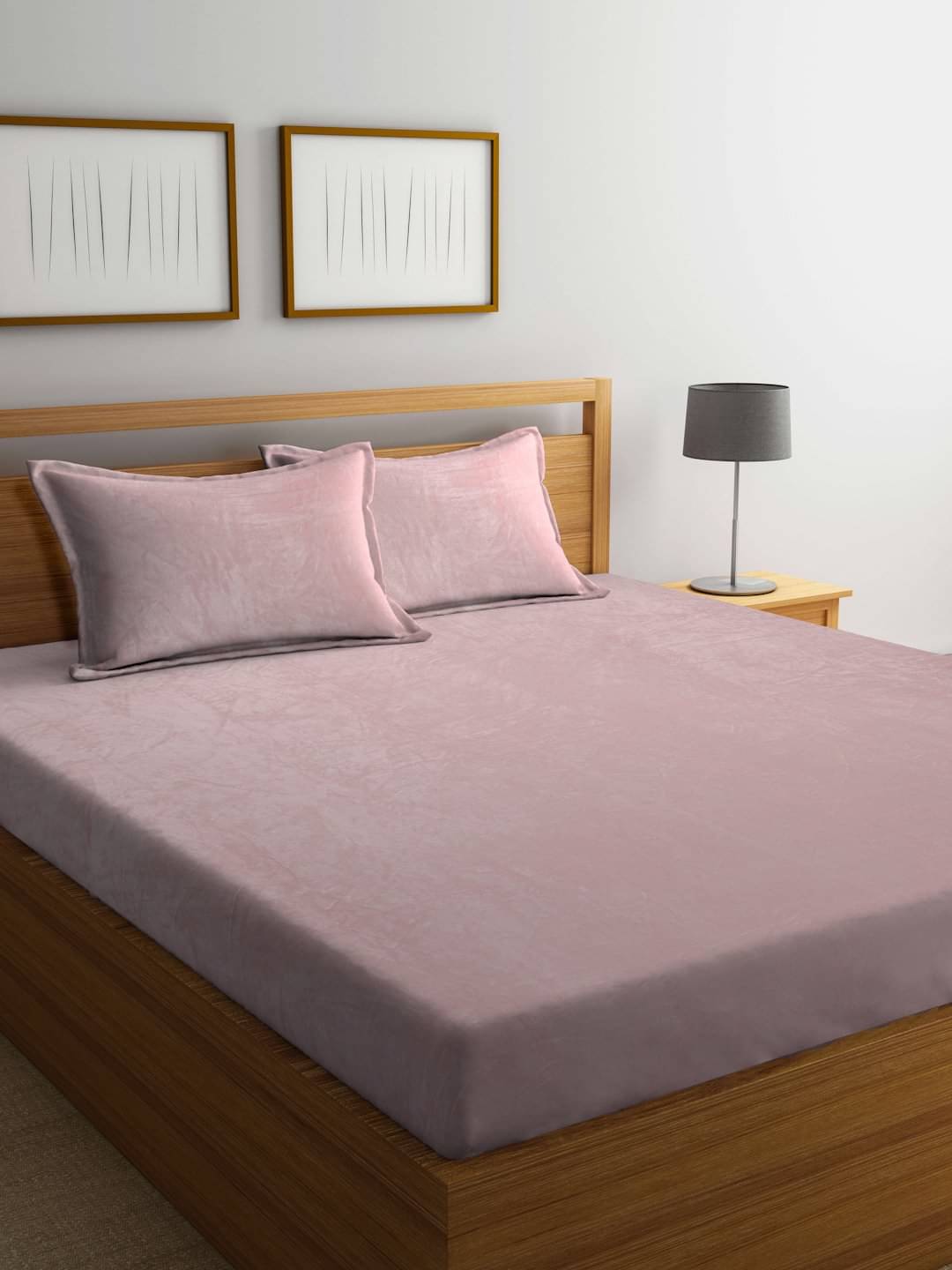     			Klotthe Woollen 1 Double King Bedsheet with 2 Pillow Covers ( Pink )