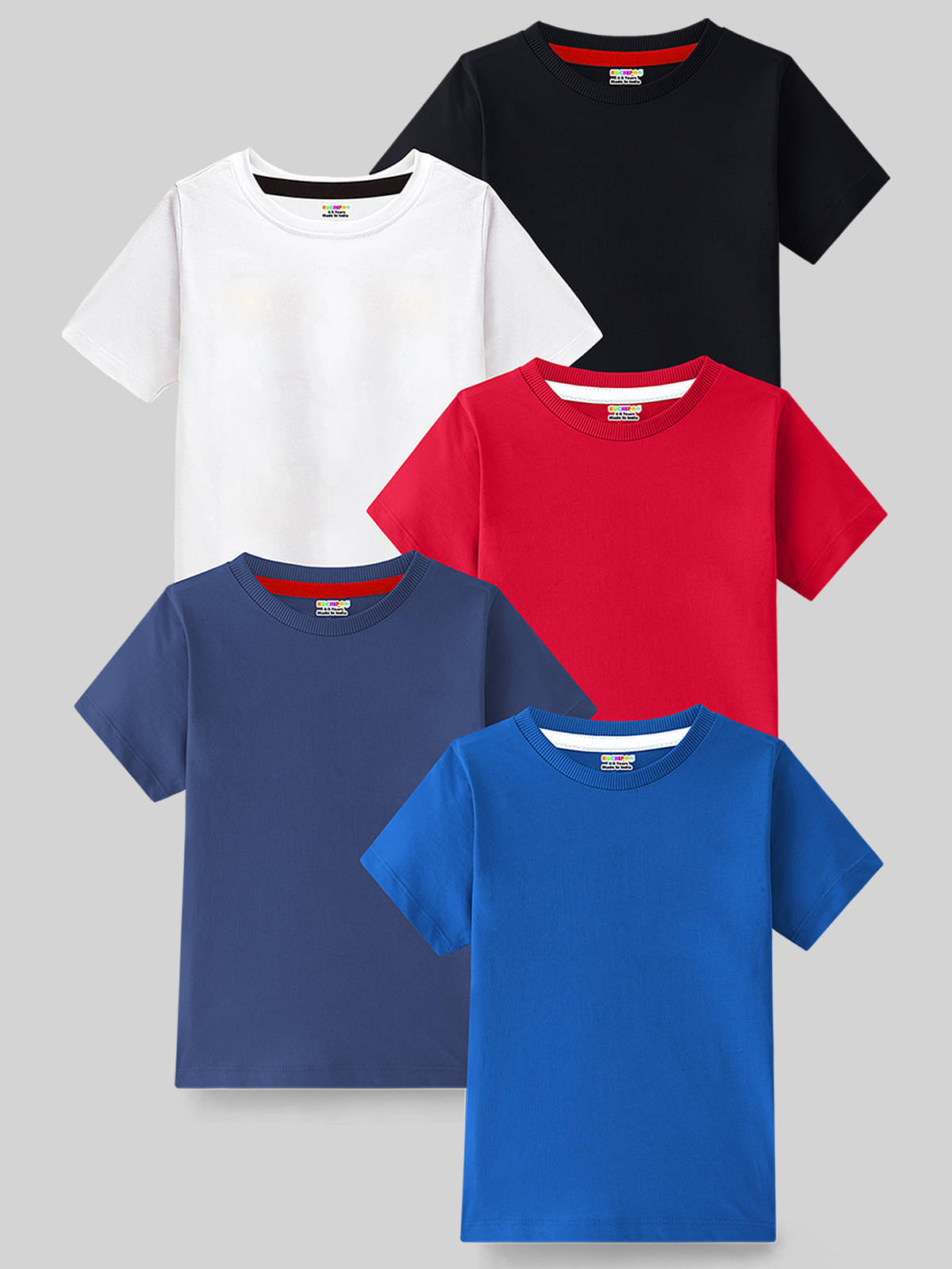     			Kuchipoo Pack of 5 Boys Cotton Blend T-Shirt ( Multicolor )