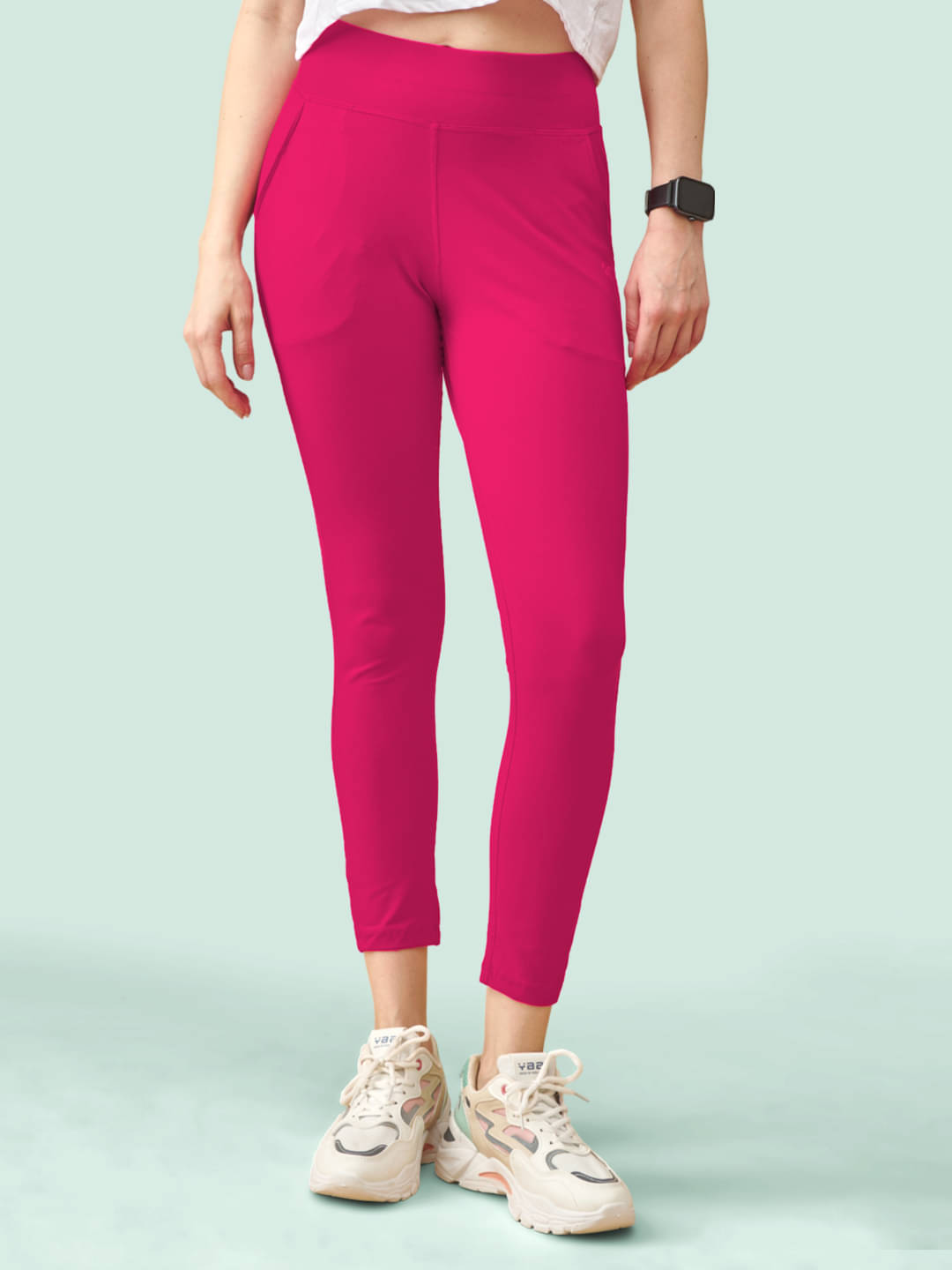    			LYRA Pack of 1 Lycra Women's Leggings ( Magenta )