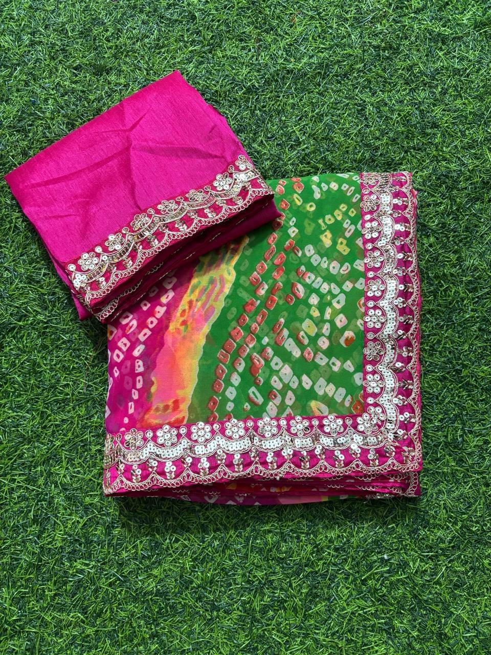 Nil Madhav Art Georgette Printed Saree With Unstitched Blouse Piece ( Multicolor 20 ) Nil Madhav Art Georgette Printed Saree With Unstitched Blouse Piece ( Multicolor 20 )