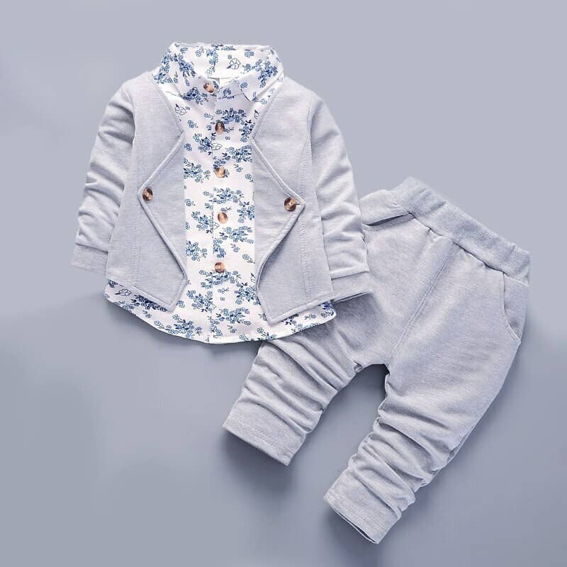 PORPY Pack of 1 Baby Girls Cotton Blend T-shirt & Pants ( Grey )