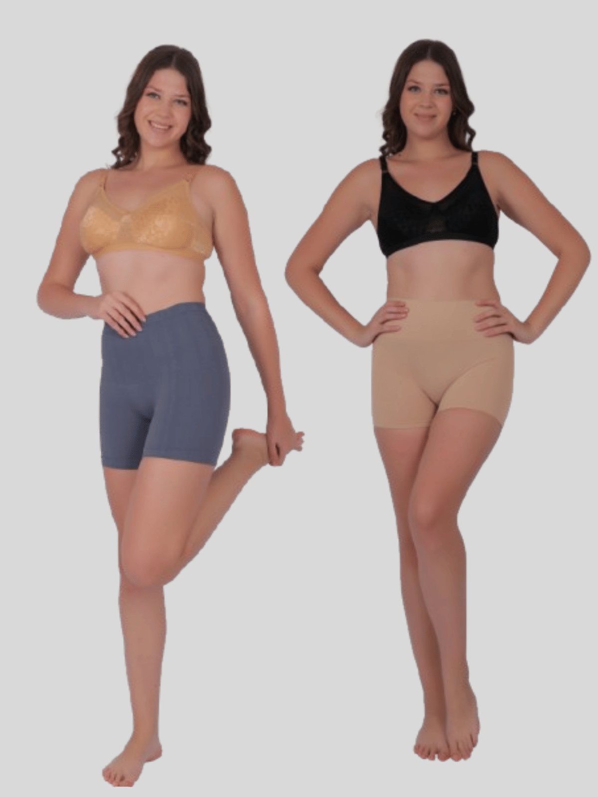 Pia Trends Pack of 2 Cotton Blend Women's Shaping Bottoms ( Grey,Peach )     			Pia Trends Pack of 2 Cotton Blend Women's Shaping Bottoms ( Grey,Peach )