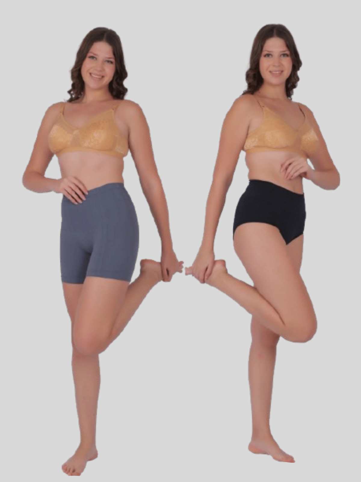     			Pia Trends Pack of 2 Cotton Blend Women's Shaper Brief ( Grey,Black )