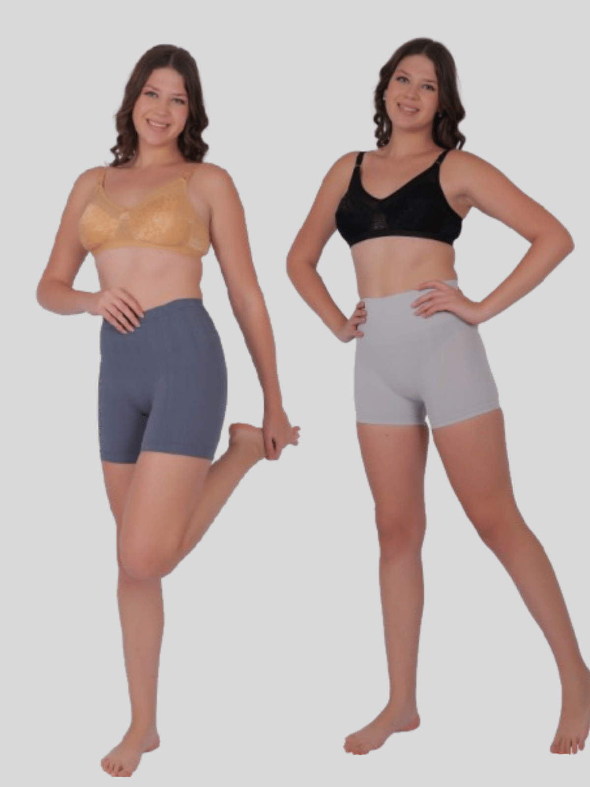 Pia Trends Pack of 2 Cotton Blend Women's Shaping Bottoms ( Grey,Light Grey ) - Shapewear | Buy online on ZillyBuy