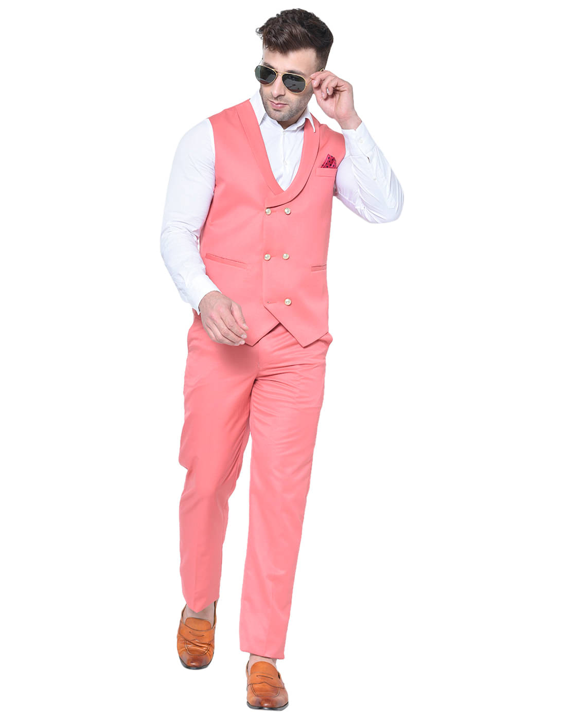     			READYON Cotton Blend Men's 2 Piece Suit - Pink ( Pack of 1 )