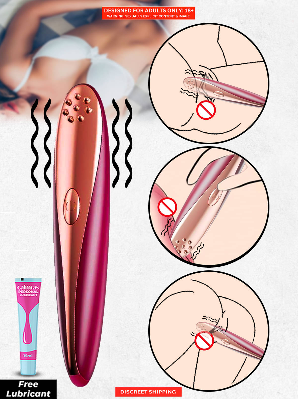     			Red Wave Rider high Quality silicon Material- 10 Vibration Modes with USB Charging for Women