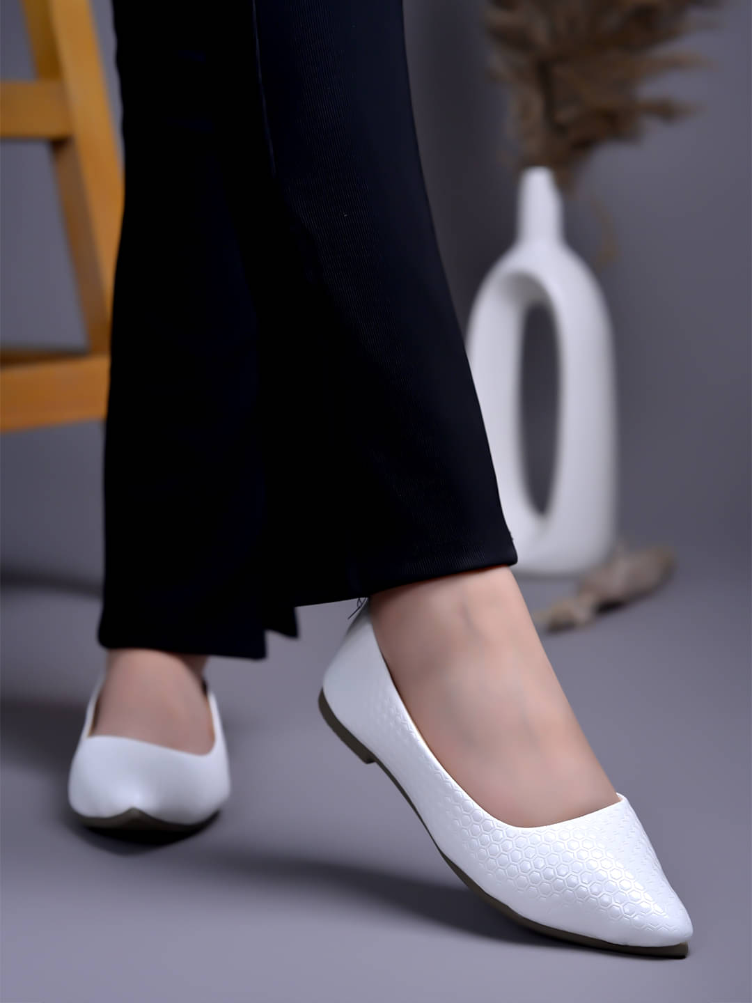 Shoetopia White Women's Casual Ballerinas     			Shoetopia White Women's Casual Ballerinas