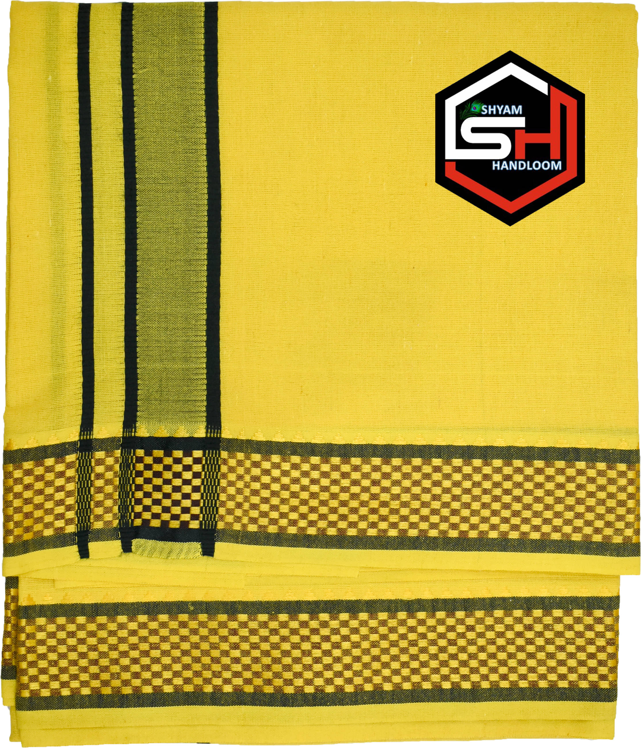 Shyam Handloom Cotton Blend Men's Lungi Yellow ( Pack of 1 )