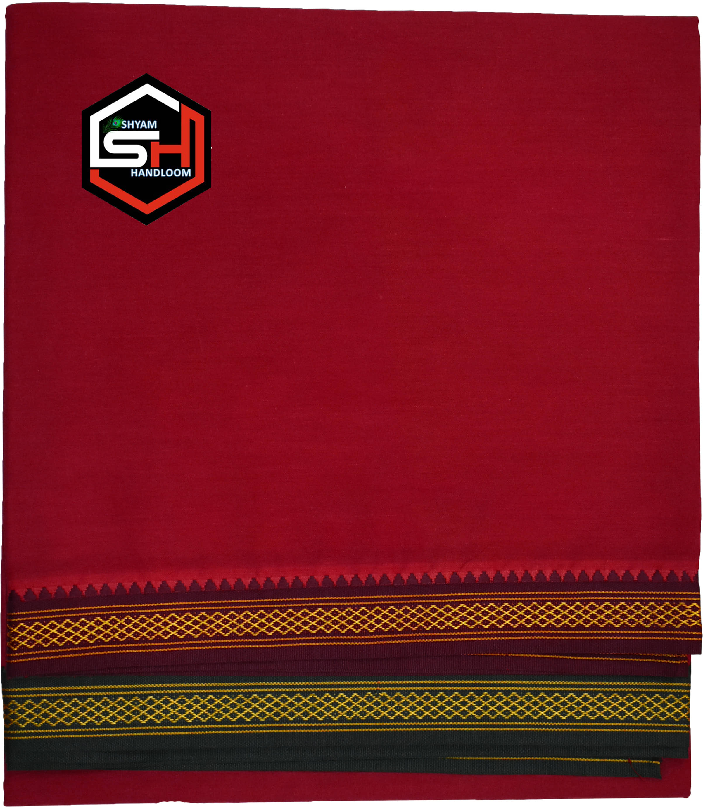 Shyam Handloom Cotton Men's Lungi Red ( Pack of 1 )