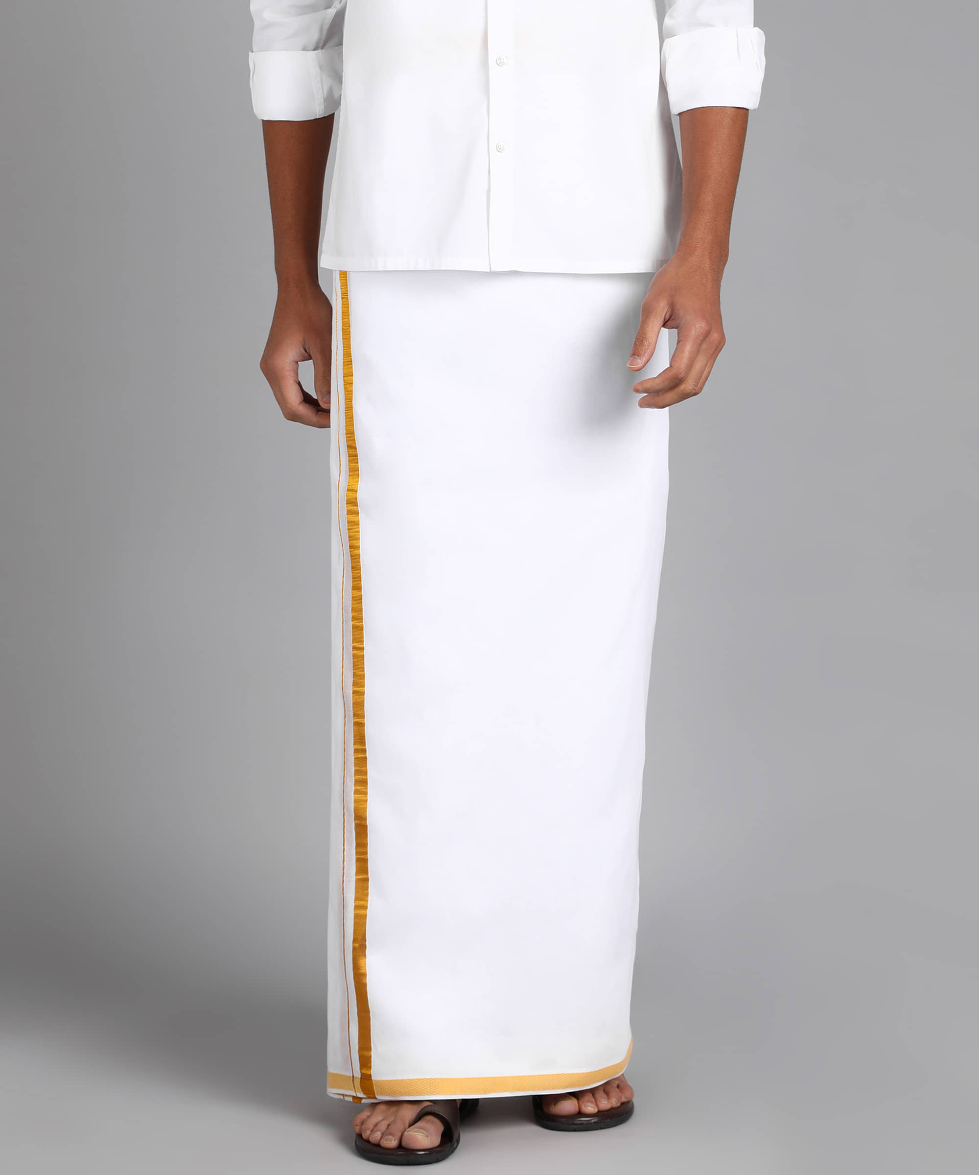 Shyam Handloom Cotton Men's Lungi White ( Pack of 1 )