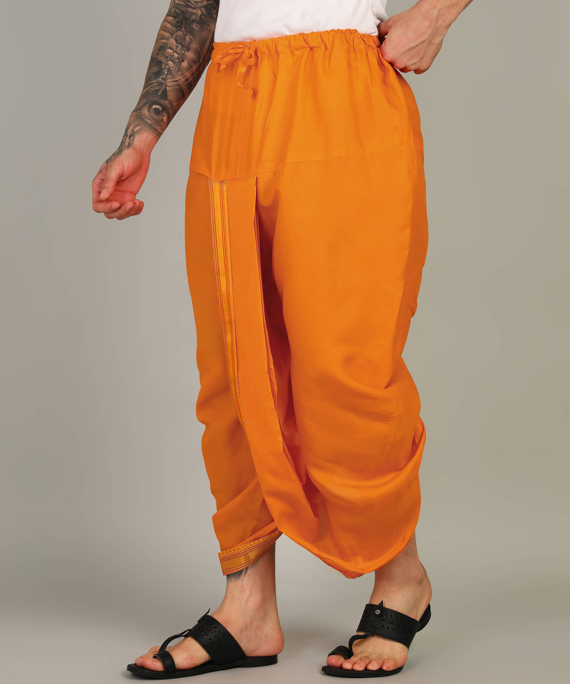 Shyam Handloom Silk Men's Dhoti Gold ( Pack of 1 ) Shyam Handloom Silk Men's Dhoti Gold ( Pack of 1 )