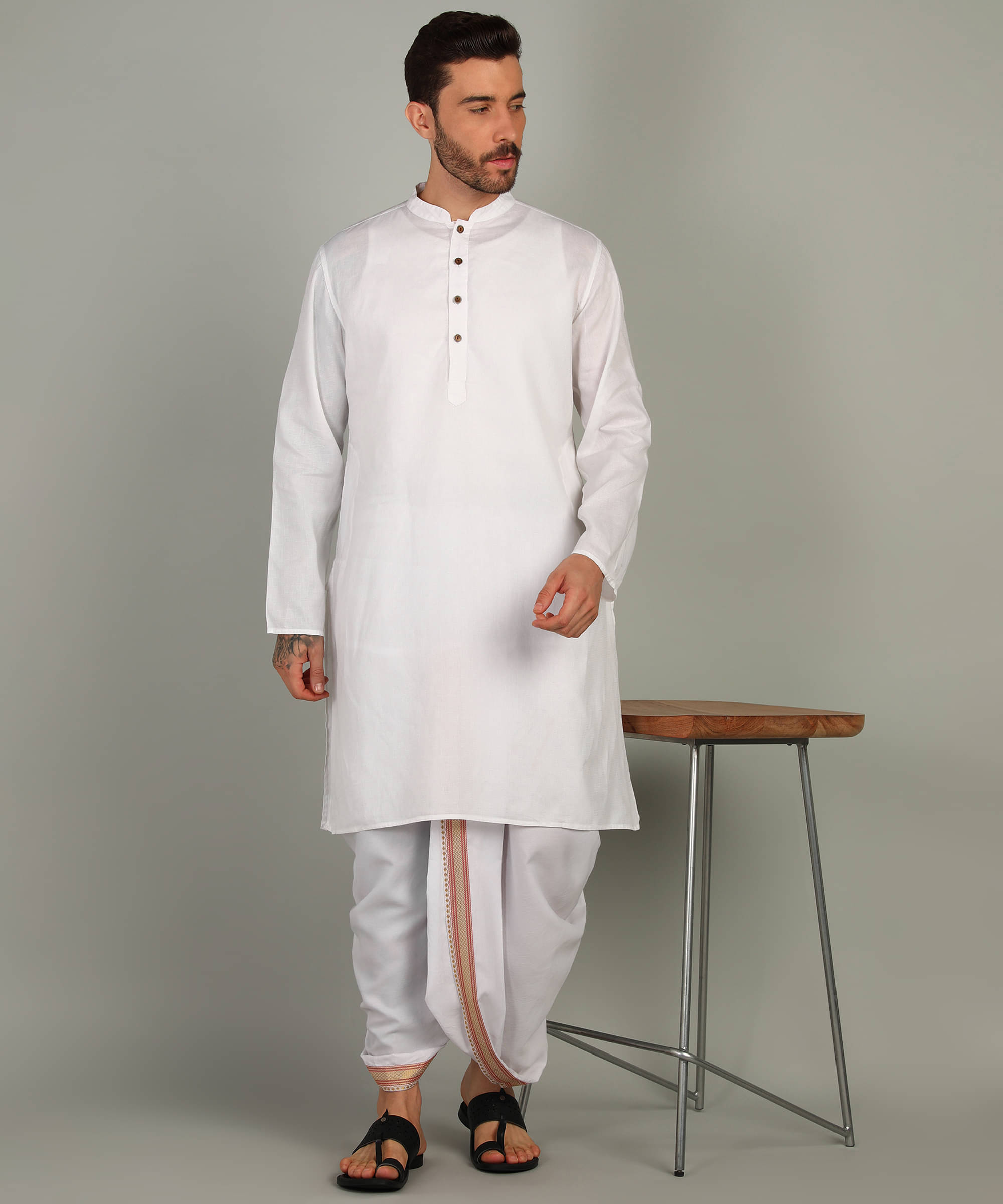 Shyam Handloom Silk Men's Dhoti Gold ( Pack of 1 ) Shyam Handloom Silk Men's Dhoti Gold ( Pack of 1 )
