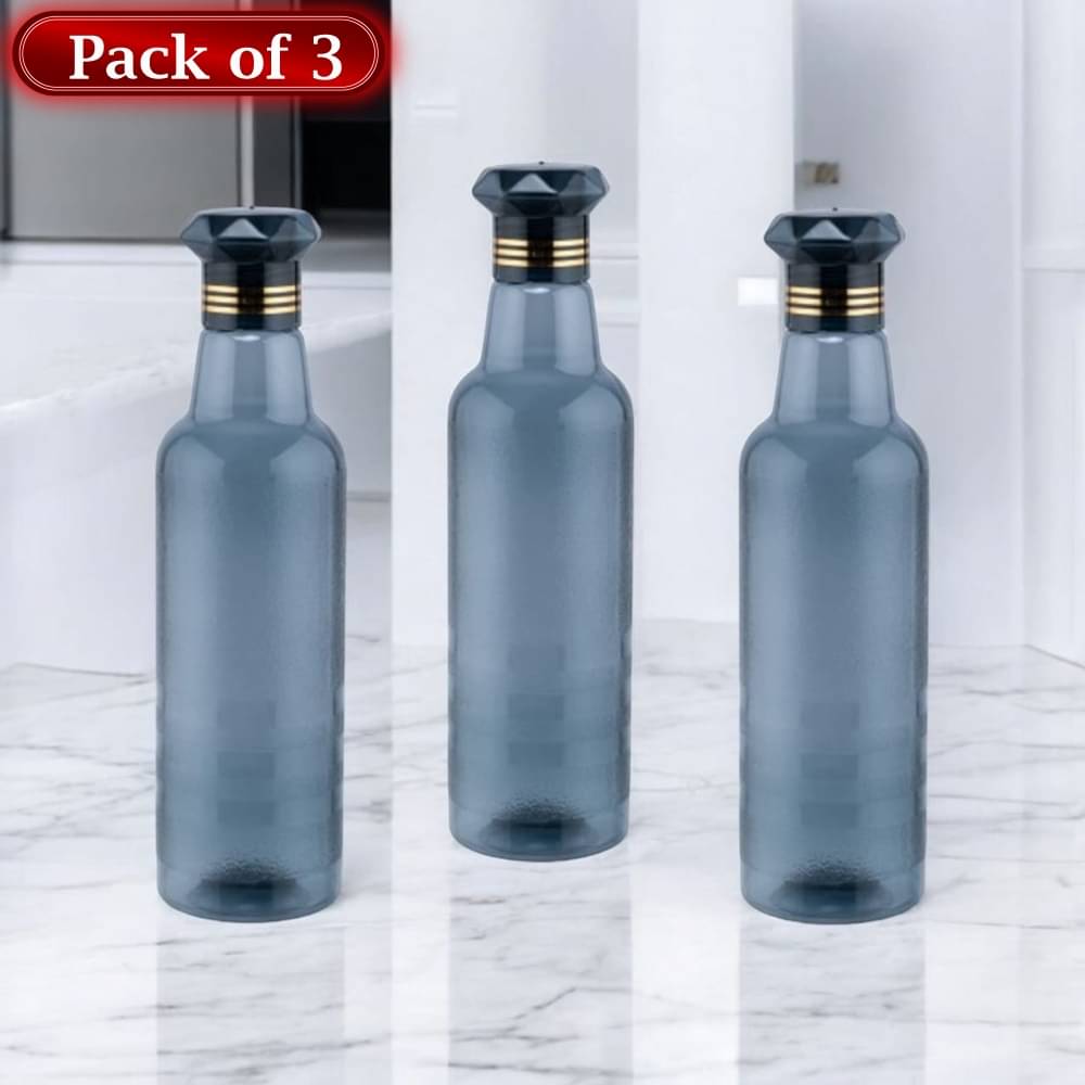 Stysol Water Bottels Black Plastic Fridge Water Bottle 1000 mL ( Set of 3 ) Stysol Water Bottels Black Plastic Fridge Water Bottle 1000 mL ( Set of 3 )