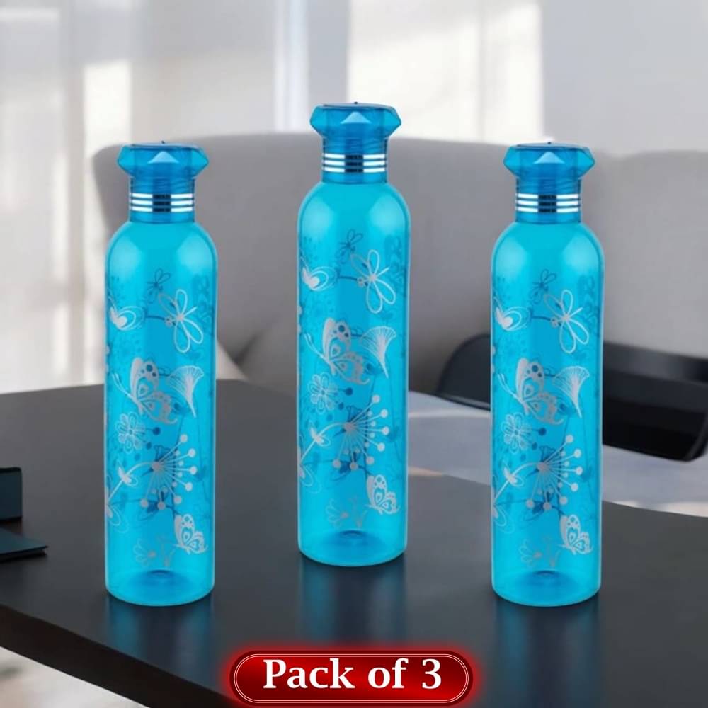 Stysol Water Bottels Blue Plastic School Water Bottle 1000 mL ( Set of 3 ) Stysol Water Bottels Blue Plastic School Water Bottle 1000 mL ( Set of 3 )