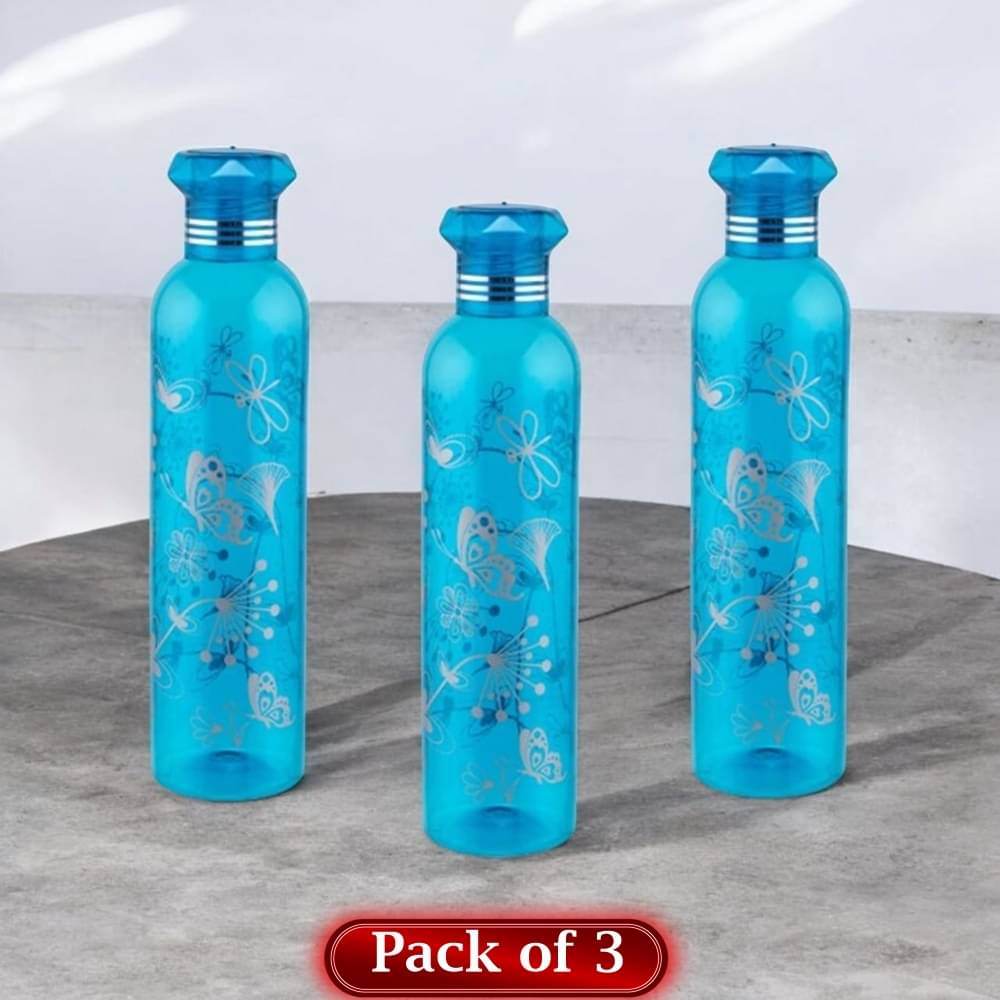     			Stysol Water Bottels Blue Plastic Water Bottle 1000 mL ( Set of 3 )