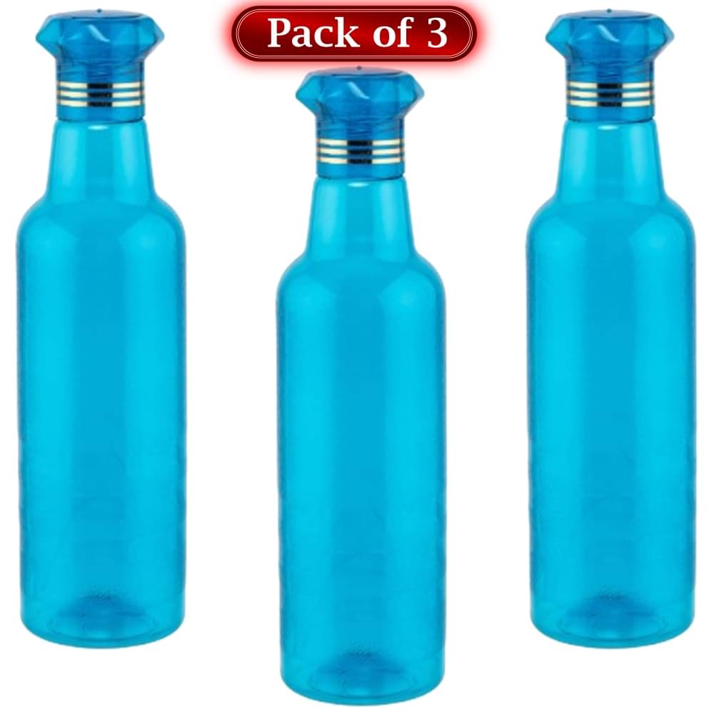     			Stysol Water Bottels Blue Plastic Water Bottle 1000 mL ( Set of 3 )