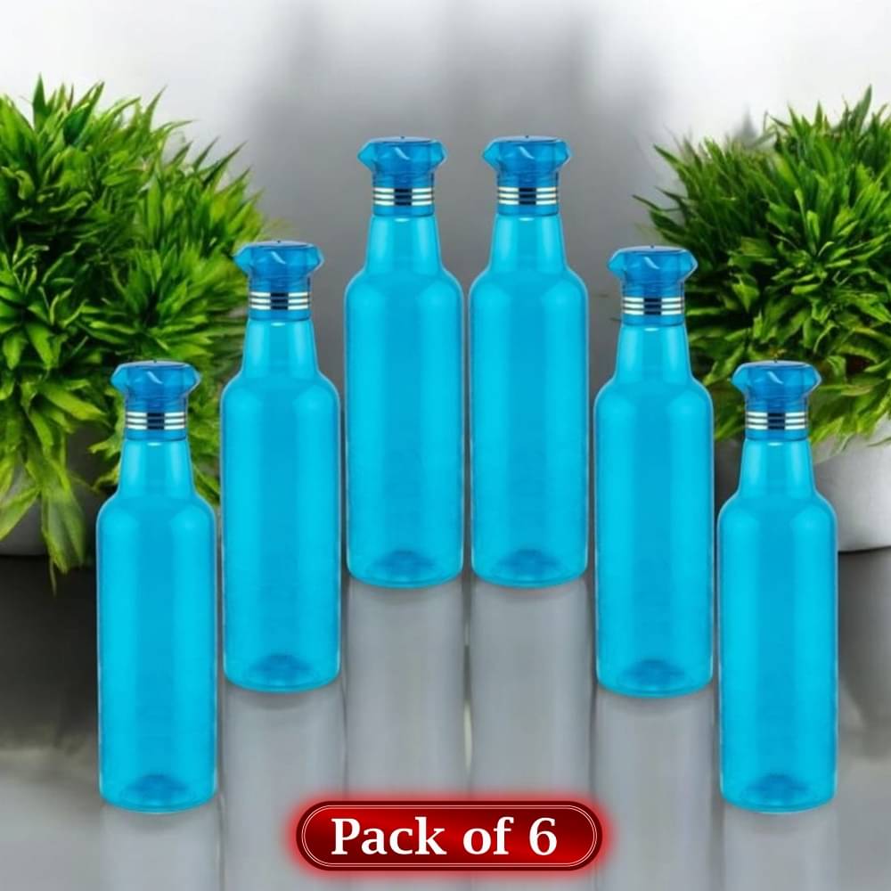     			Stysol Water Bottels Blue Plastic Water Bottle 1000 mL ( Set of 6 )