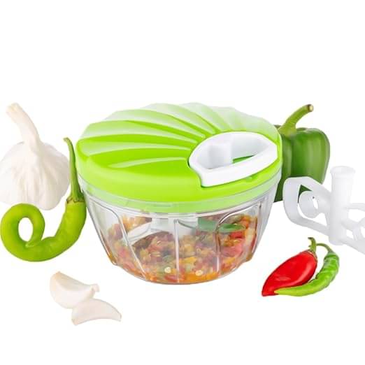     			Swaraa Kitchenware Lime Green Plastic Mannual Chopper 450 ml ( Pack of 1 )