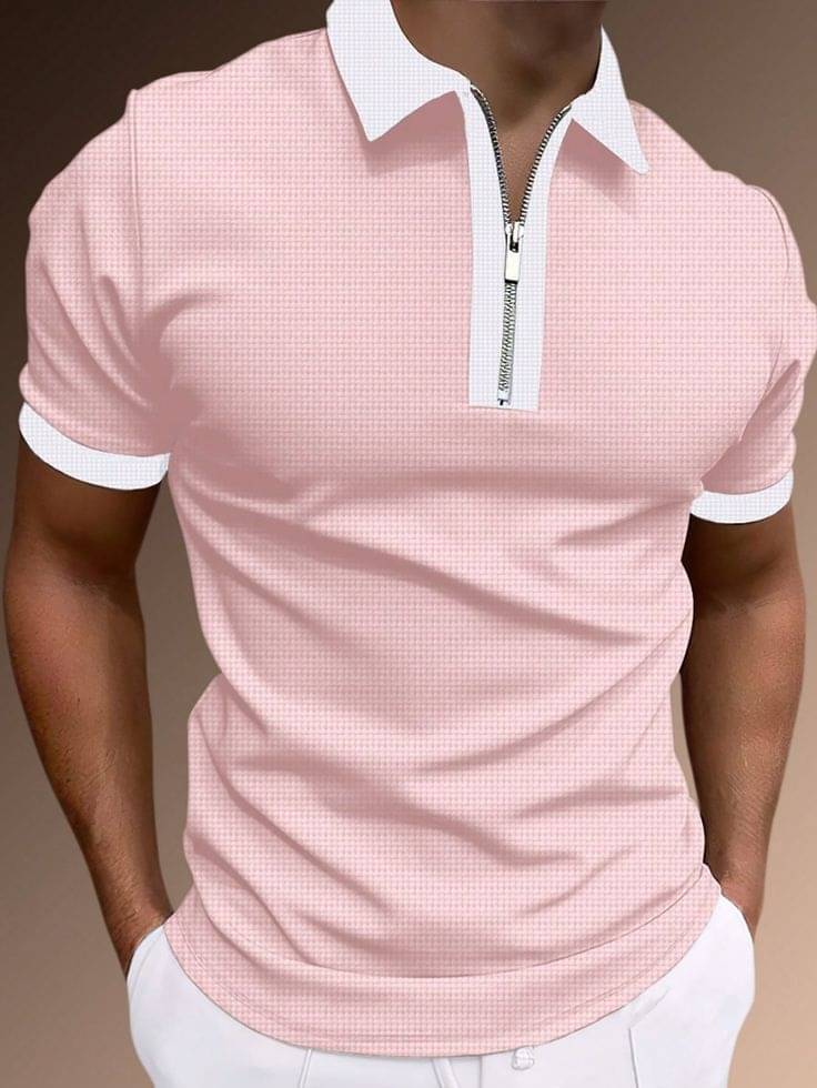 Try This Cotton Blend Regular Fit Colorblock Half Sleeves Men's Henley T-Shirt - Pink ( Pack of 1 )     			Try This Cotton Blend Regular Fit Colorblock Half Sleeves Men's Henley T-Shirt - Pink ( Pack of 1 )