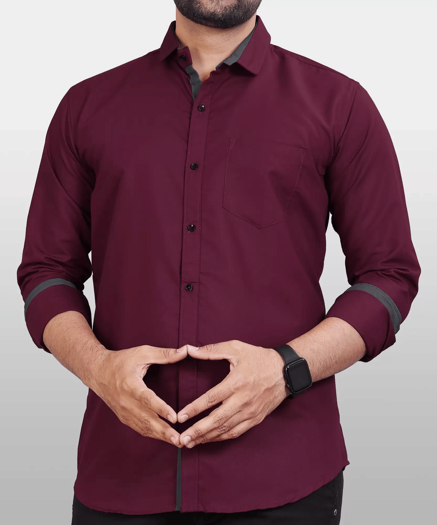 VERTUSY Cotton Blend Regular Fit Solids Full Sleeves Men's Casual Shirt - Maroon ( Pack of 1 ) VERTUSY Cotton Blend Regular Fit Solids Full Sleeves Men's Casual Shirt - Maroon ( Pack of 1 )