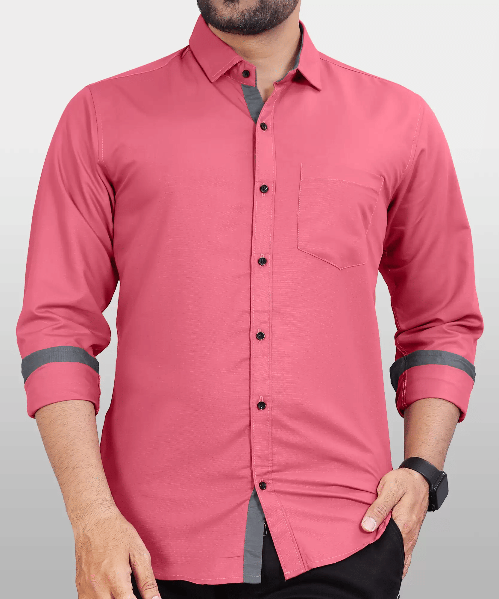     			VERTUSY Cotton Blend Regular Fit Solids Full Sleeves Men's Casual Shirt - Pink ( Pack of 1 )