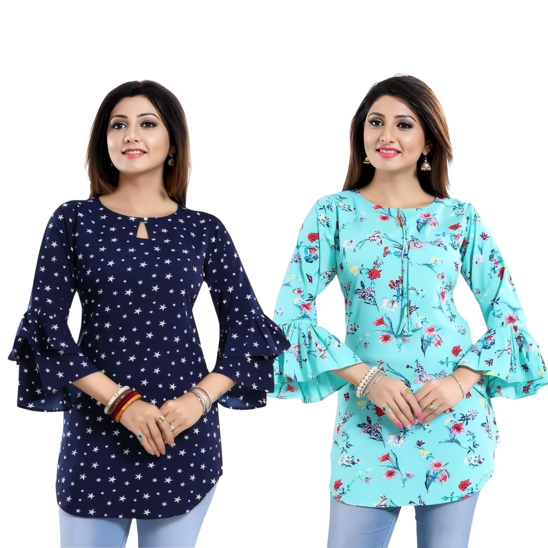     			ZELZIS Women's Crepe Tunic ( Blue )