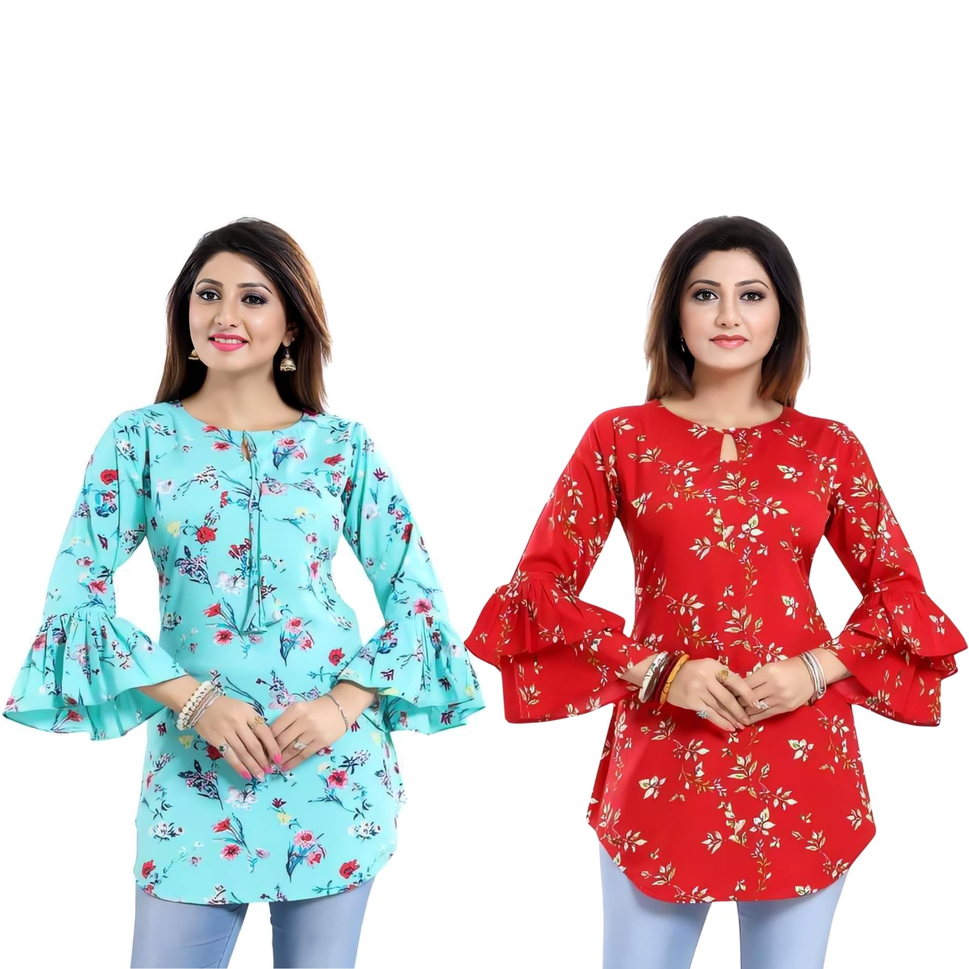 ZELZIS Women's Crepe Tunic ( Light Blue )     			ZELZIS Women's Crepe Tunic ( Light Blue )