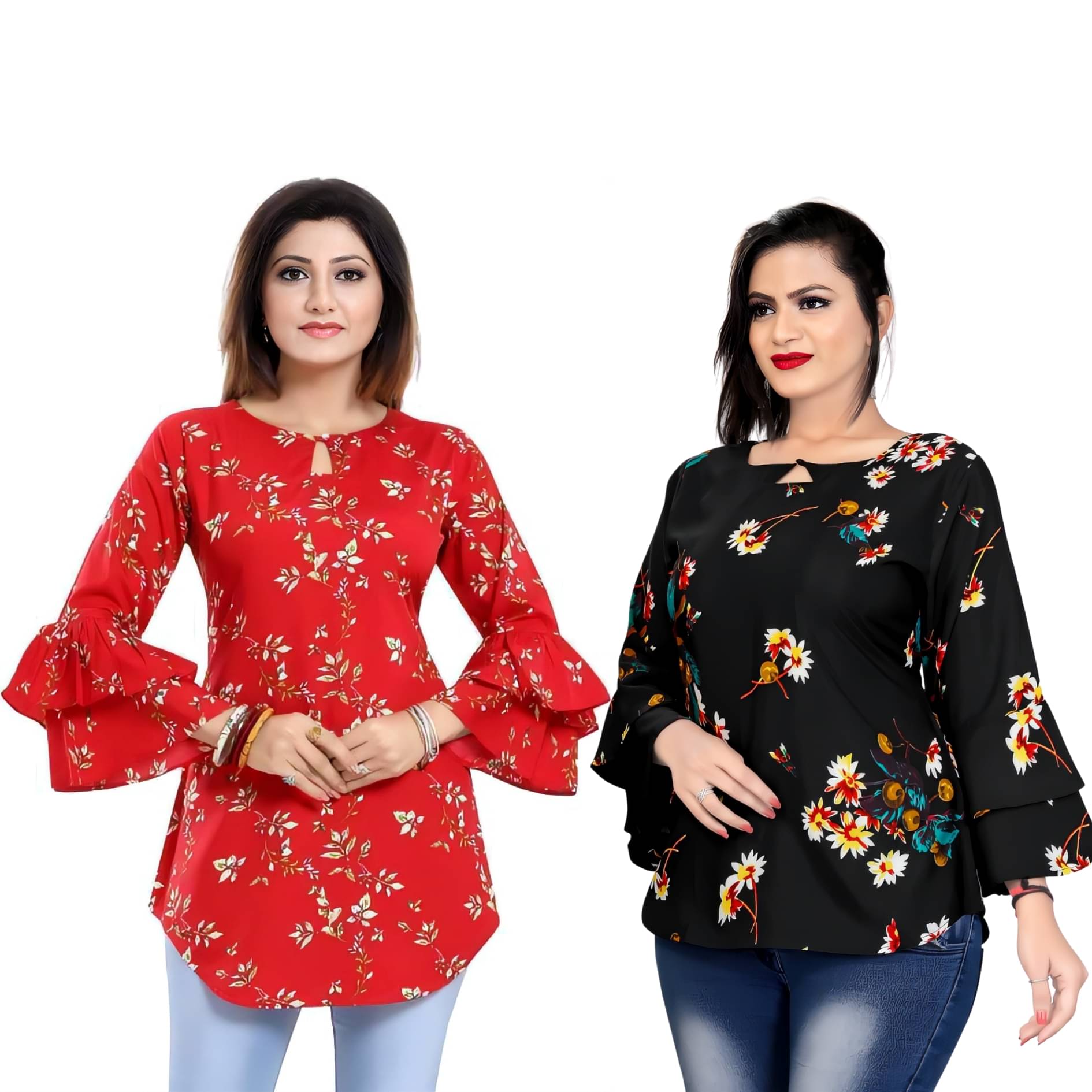     			ZELZIS Women's Crepe Tunic ( Red )