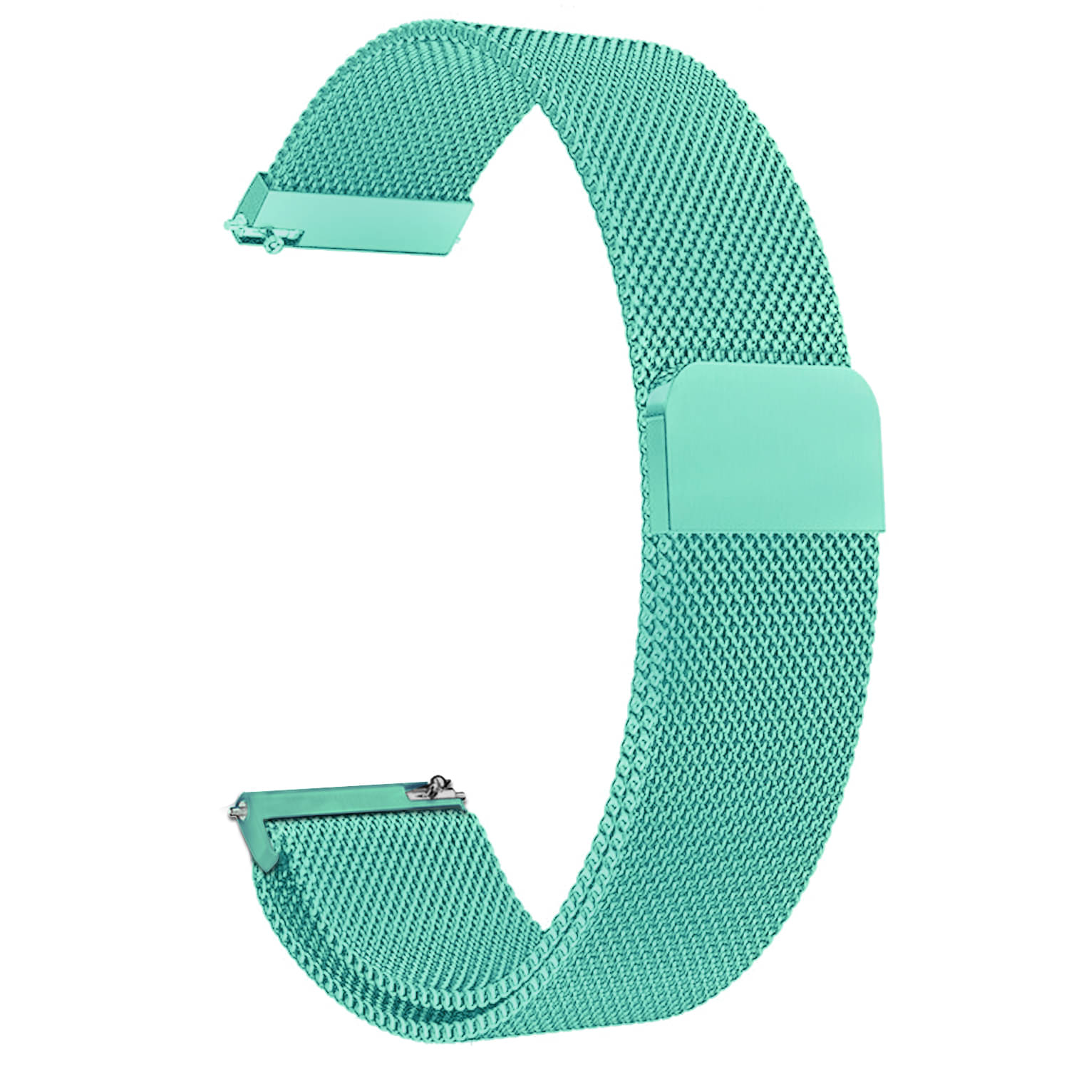 ACM Watch Strap Magnetic 22mm compatible with Pebble Magnum Smartwatch Luxury Metal Chain Band Turquoise ACM Watch Strap Magnetic 22mm compatible with Pebble Magnum Smartwatch Luxury Metal Chain Band Turquoise