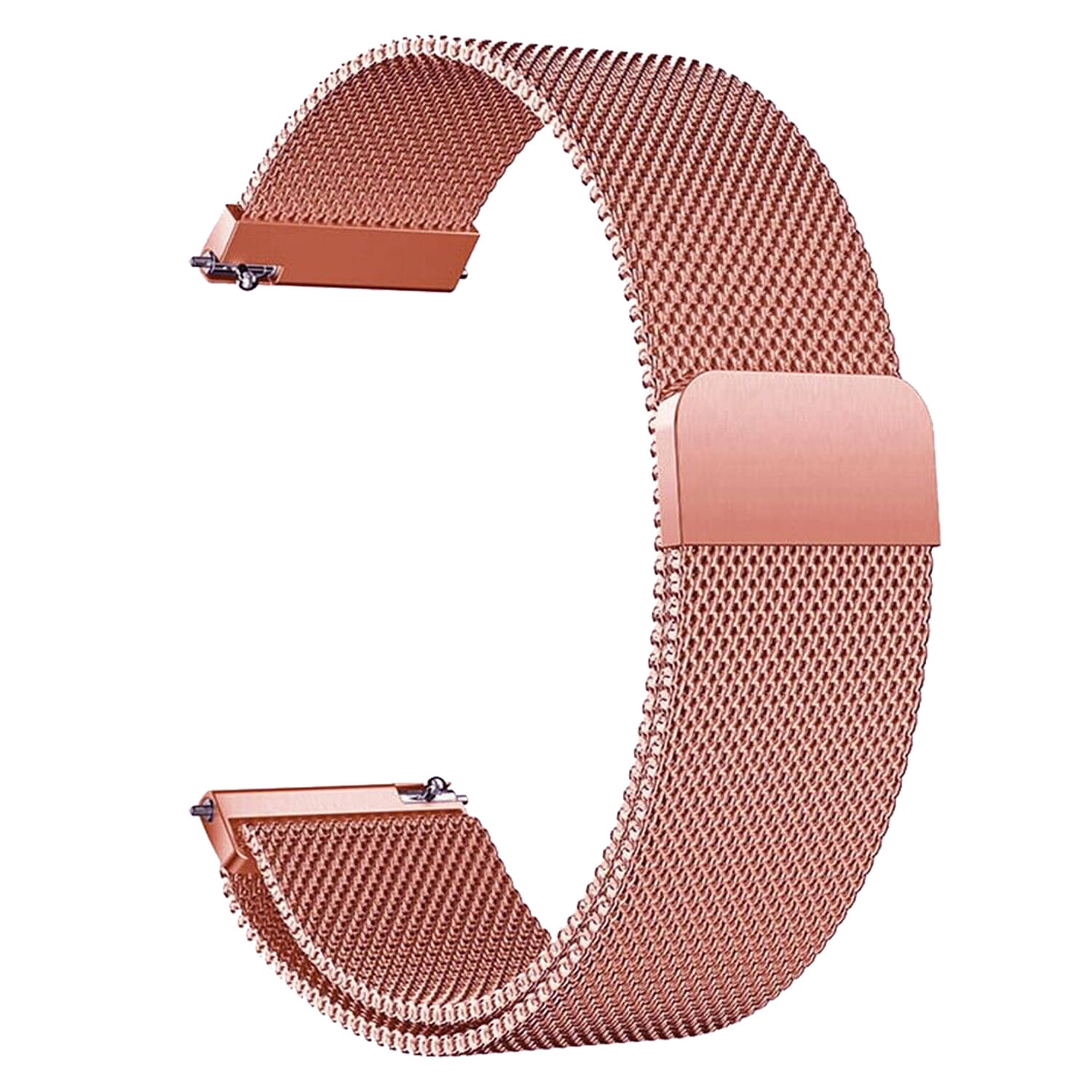 ACM Watch Strap Magnetic 22mm compatible with Pebble X Smartwatch Luxury Metal Chain Band Rose Gold Pink ACM Watch Strap Magnetic 22mm compatible with Pebble X Smartwatch Luxury Metal Chain Band Rose Gold Pink