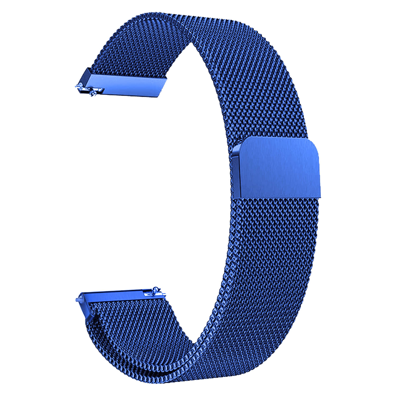     			ACM Watch Strap Magnetic 22mm compatible with Pebble Alive Smartwatch Luxury Metal Chain Band Blue