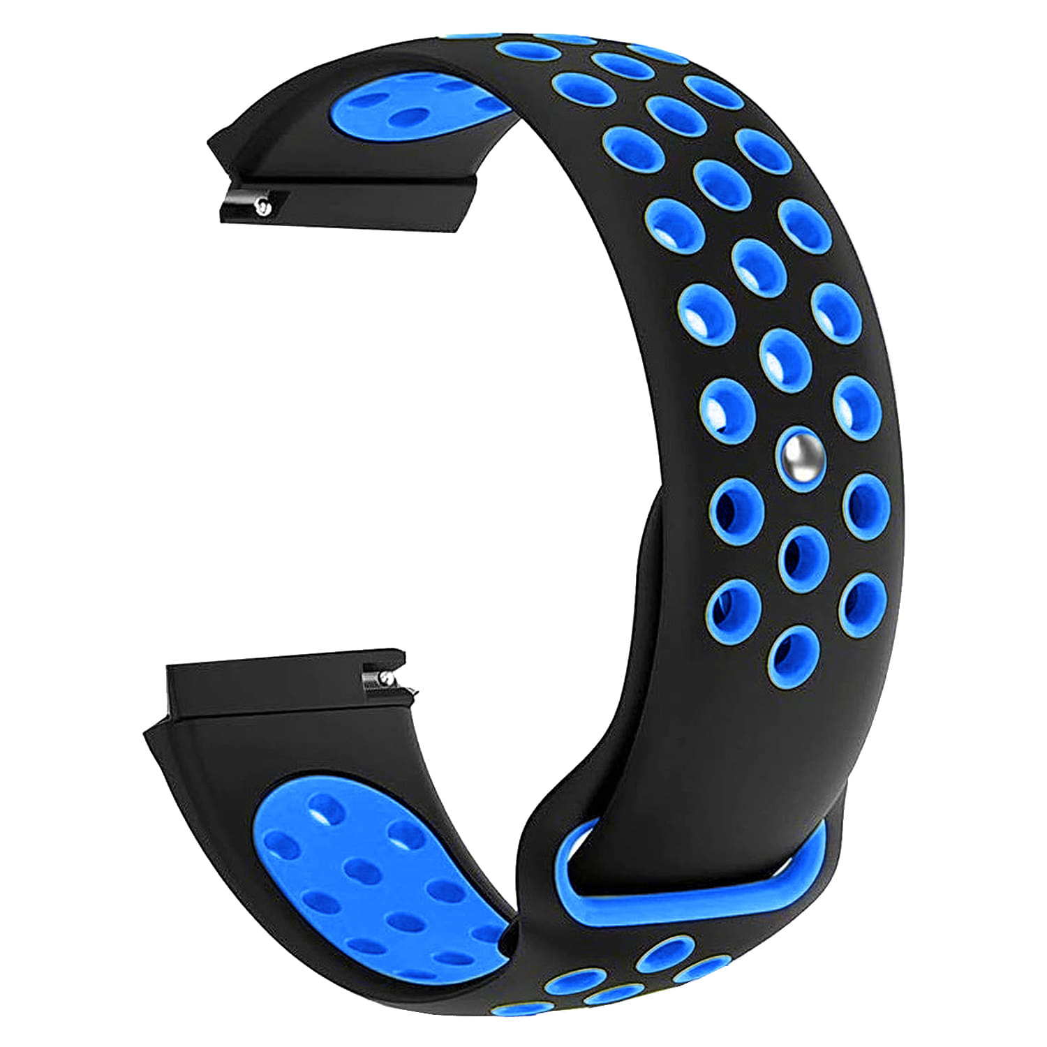 ACM Watch Strap Silicone Belt 22mm compatible with Ptron Reflect Classic Smartwatch Sports Dot Band Black with Blue ACM Watch Strap Silicone Belt 22mm compatible with Ptron Reflect Classic Smartwatch Sports Dot Band Black with Blue